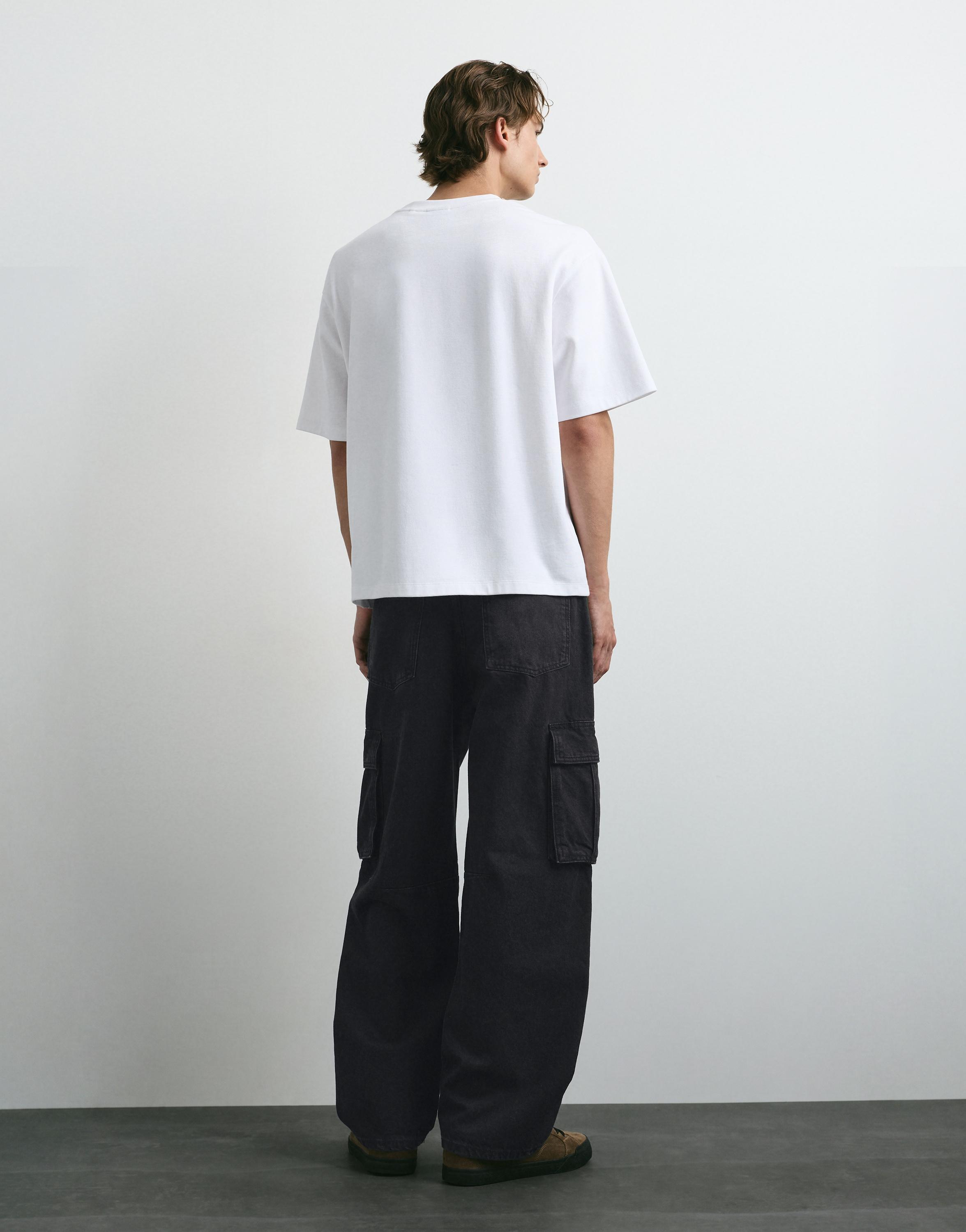Pull&Bear Relaxed kargo jean görsel 7