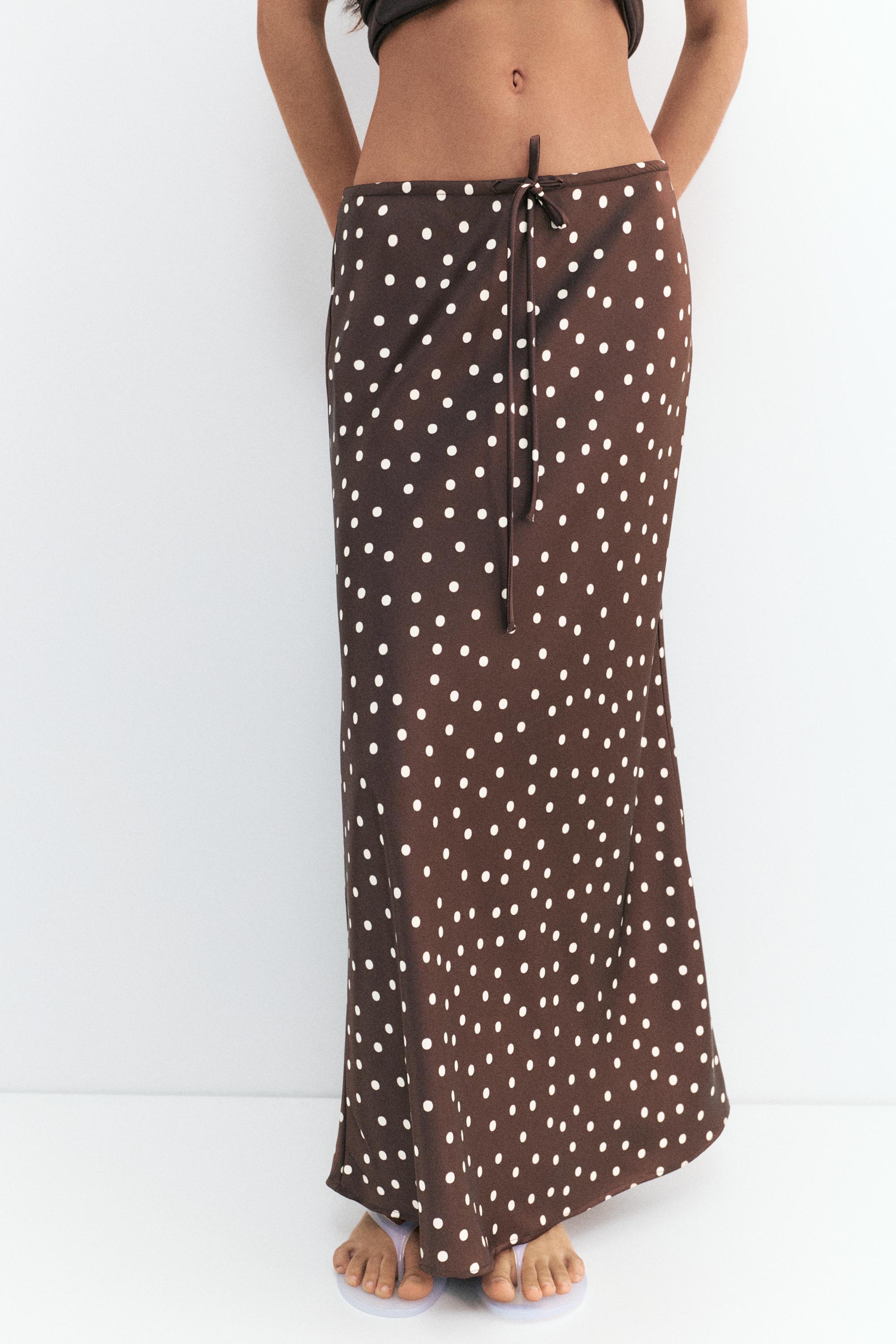 Satin midi skirt — Print 1
