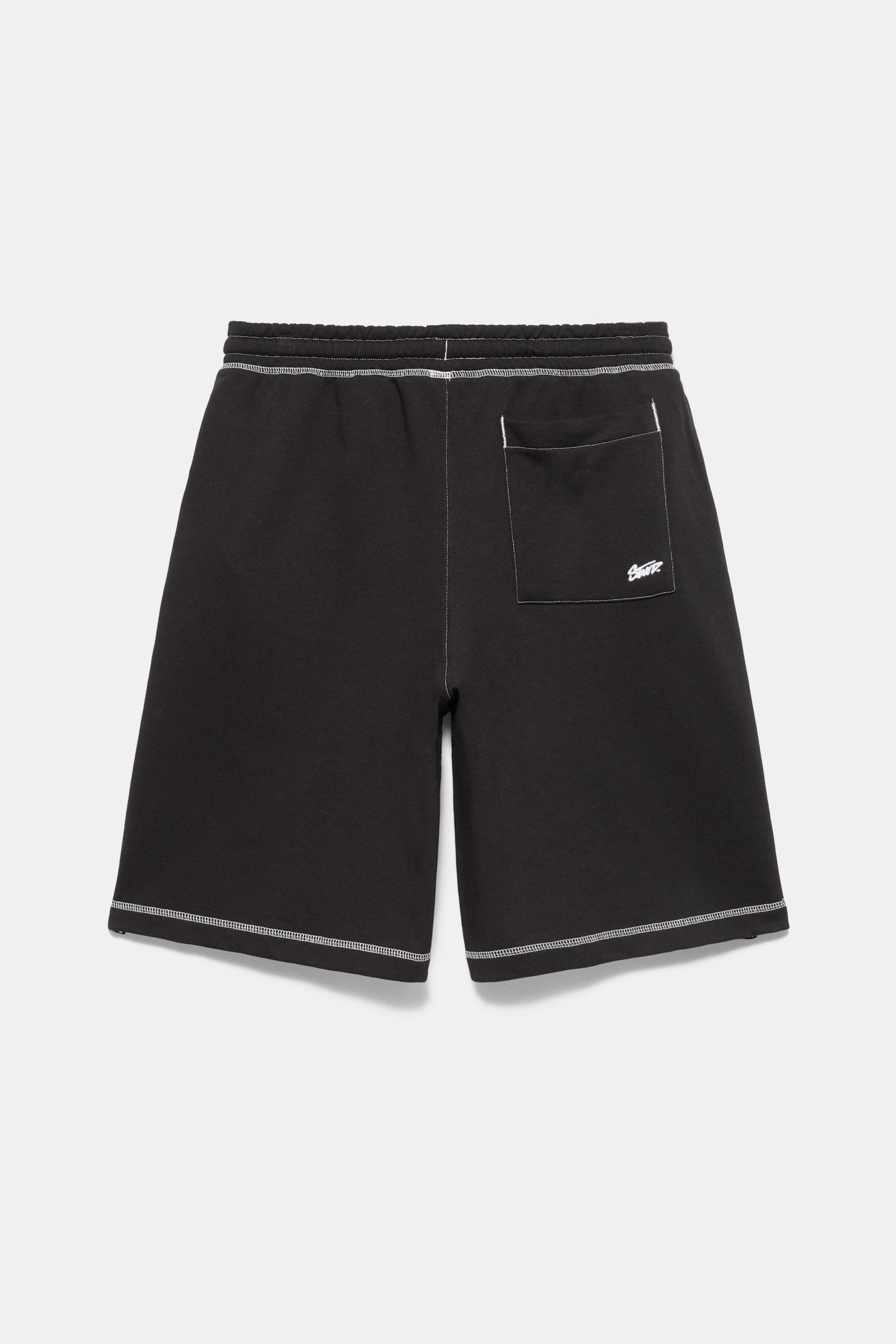 STWD jogger Bermuda shorts with seams — Black