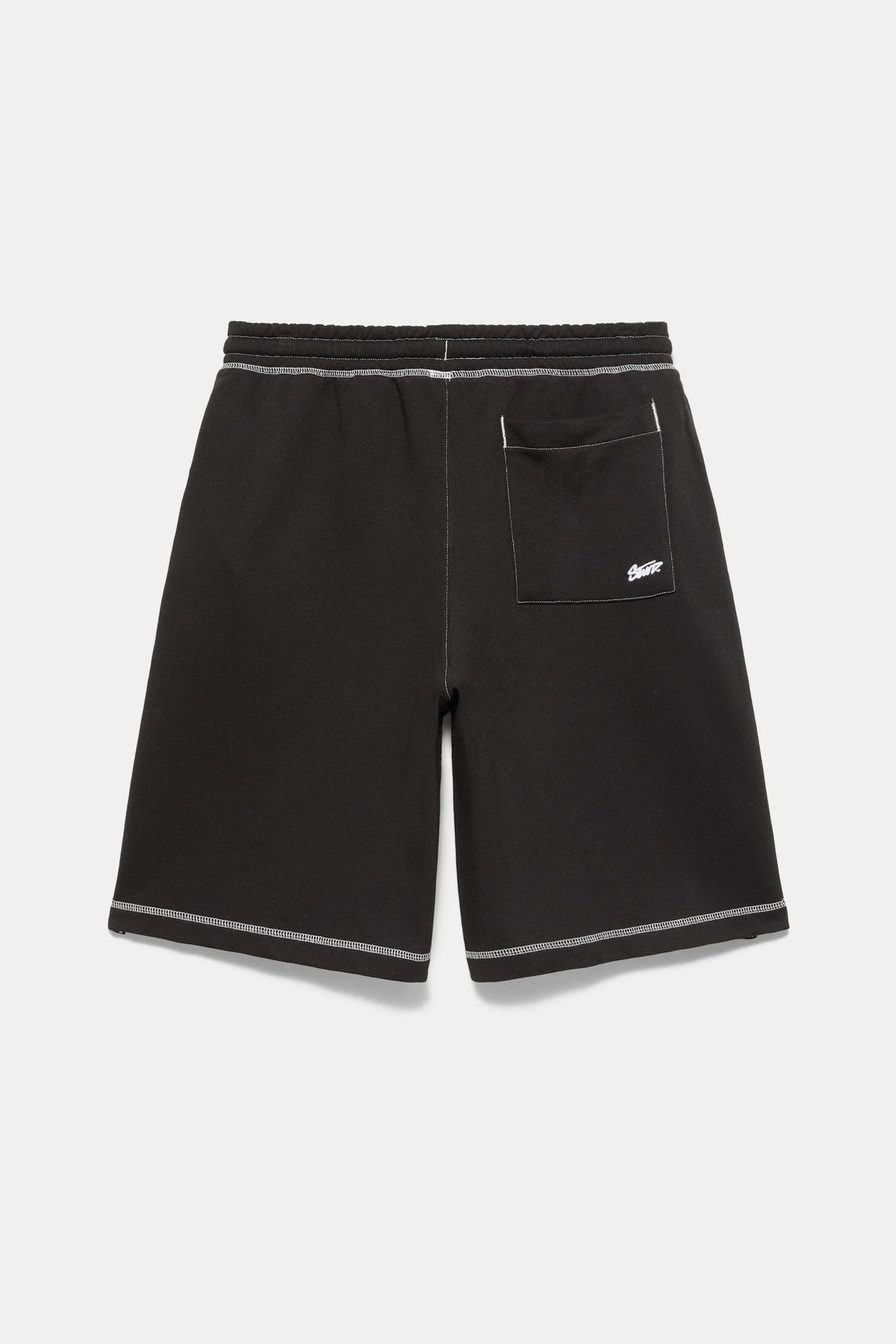 STWD jogger Bermuda shorts with seams — Black