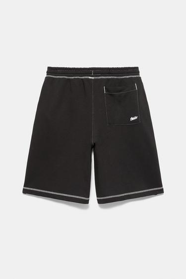 STWD jogger Bermuda shorts with seams — Black 9