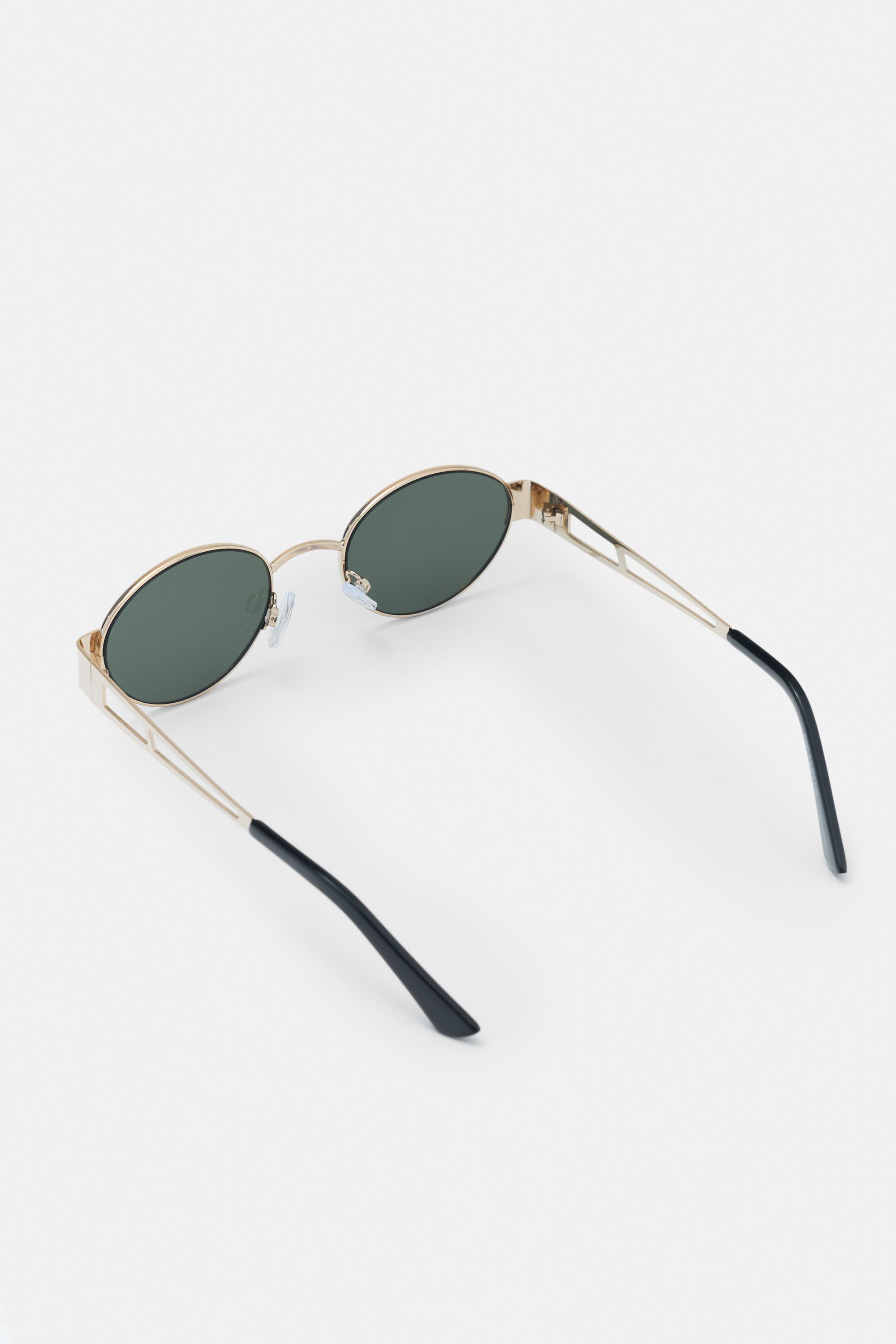 Metallic oval sunglasses — Gold