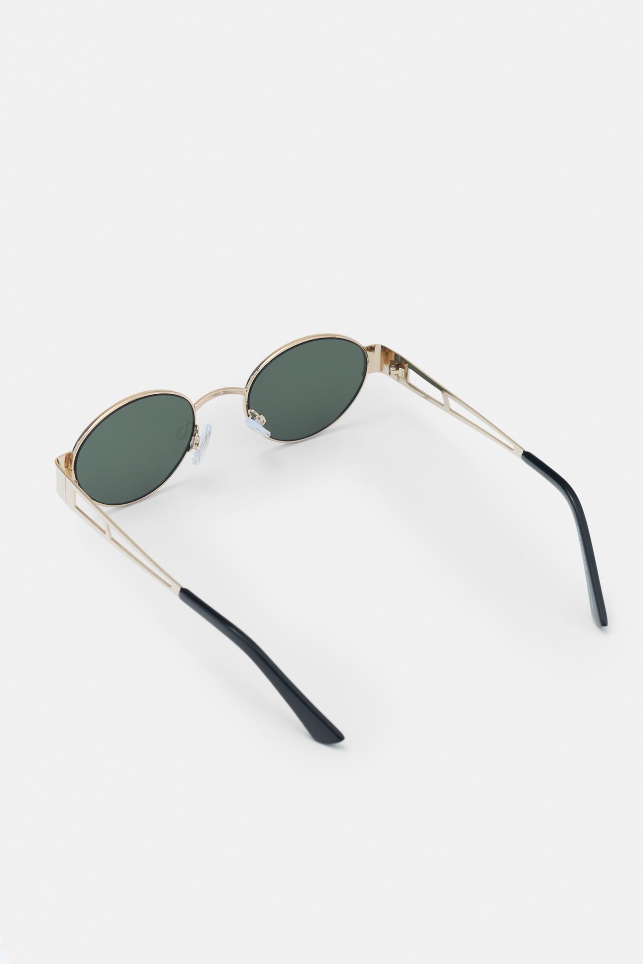 Metallic oval sunglasses — Gold