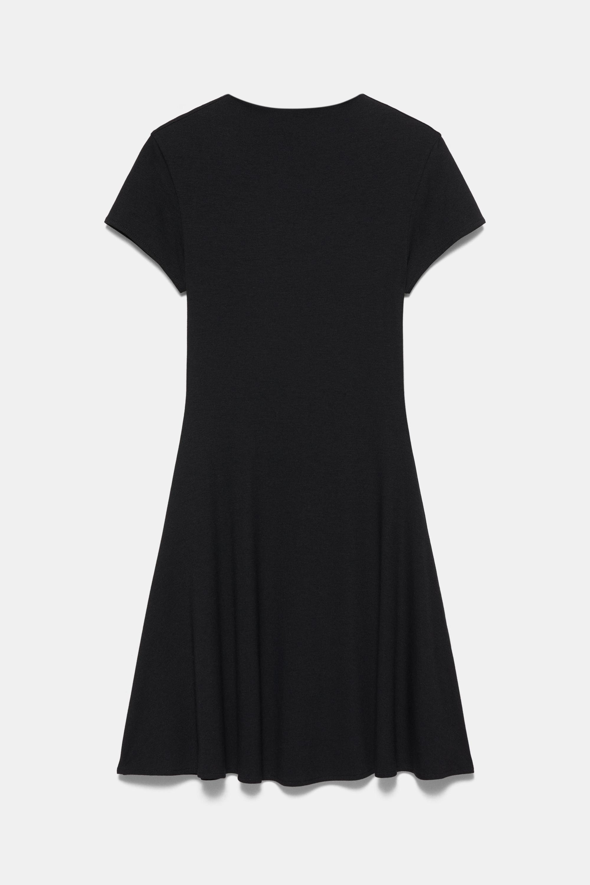 Short mock neck dress — Black