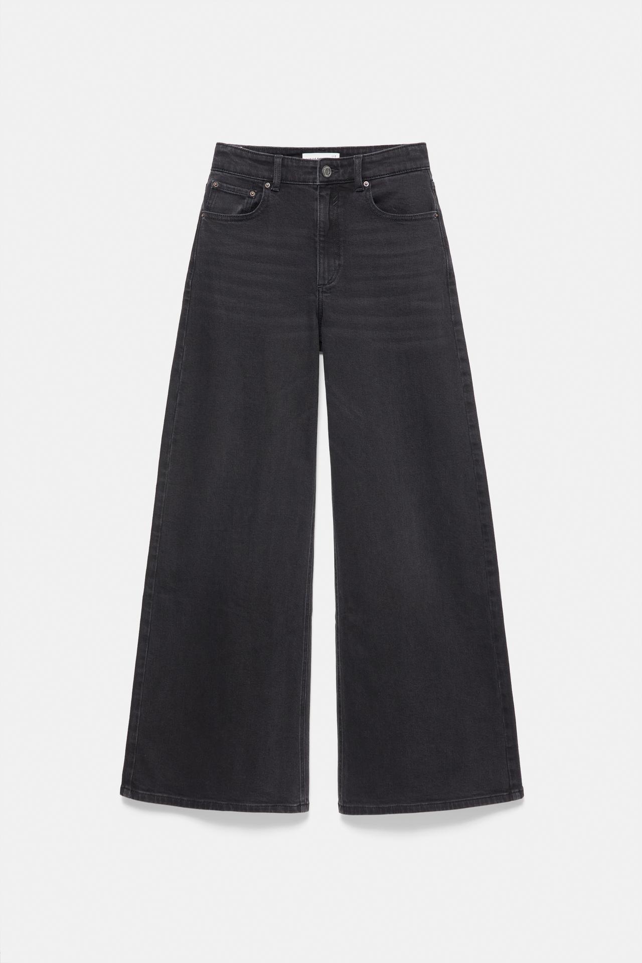 Super wide-leg comfort jeans — Black