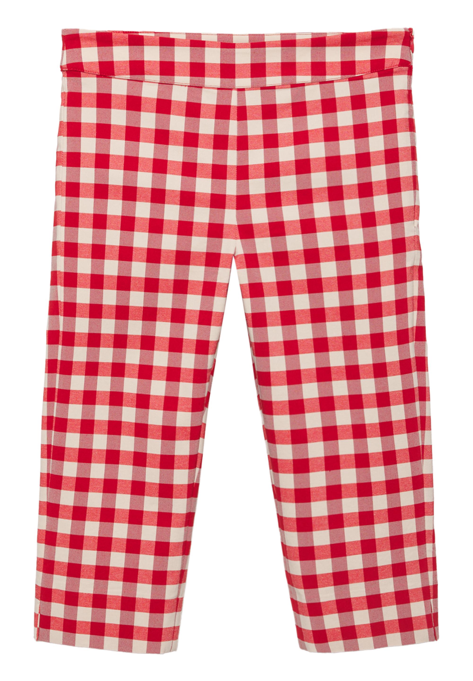 Gingham check capris — Red/White
