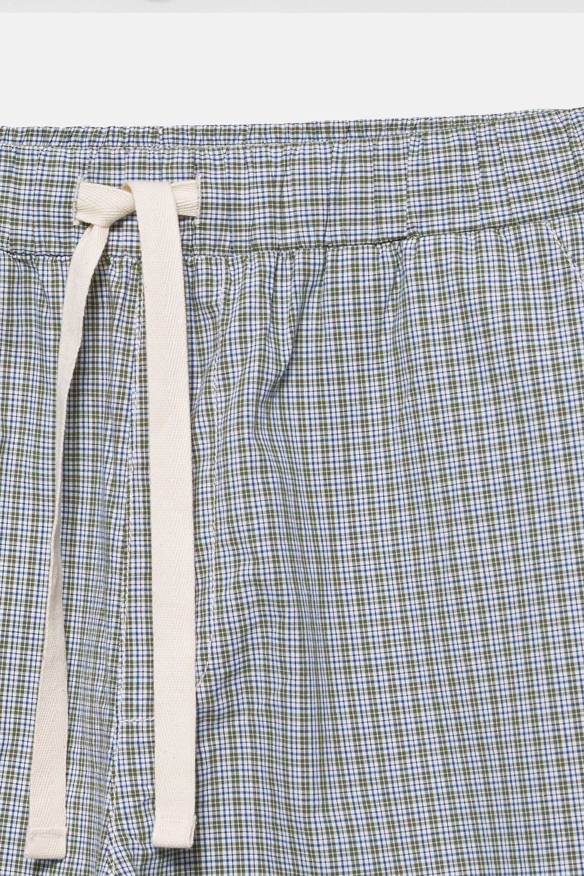 Checked jogging trousers — Blue/White