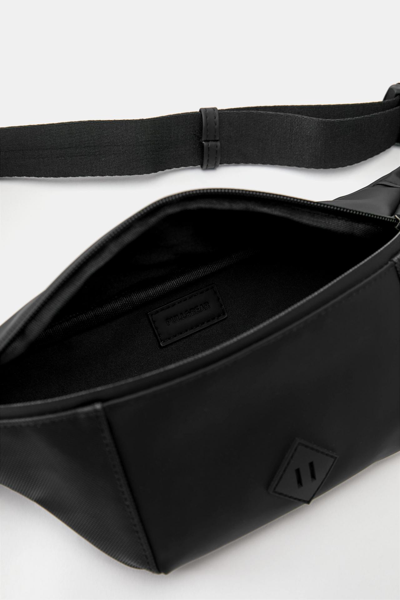 Rubberised belt bag — Black