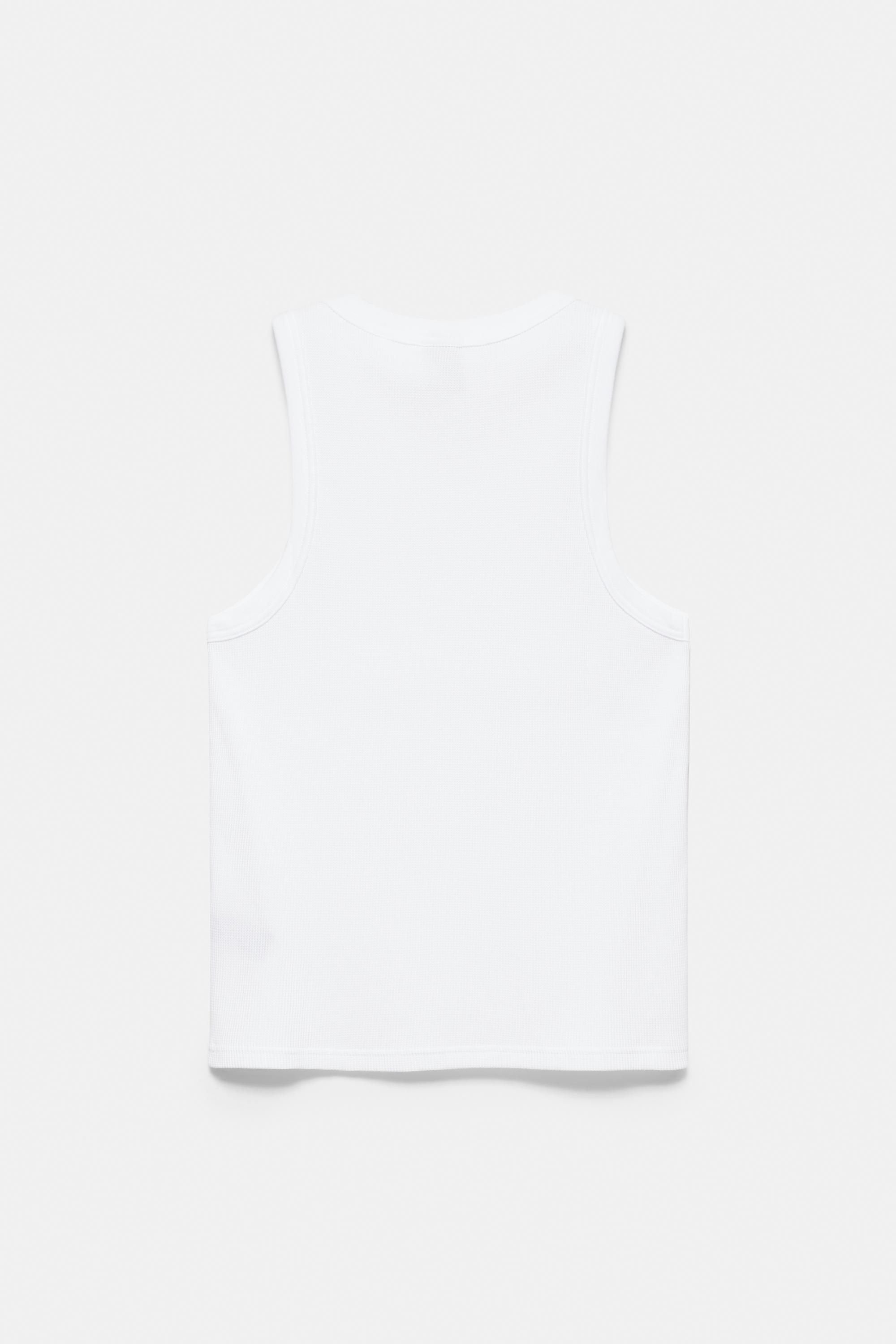 STWD waffle-knit vest — White