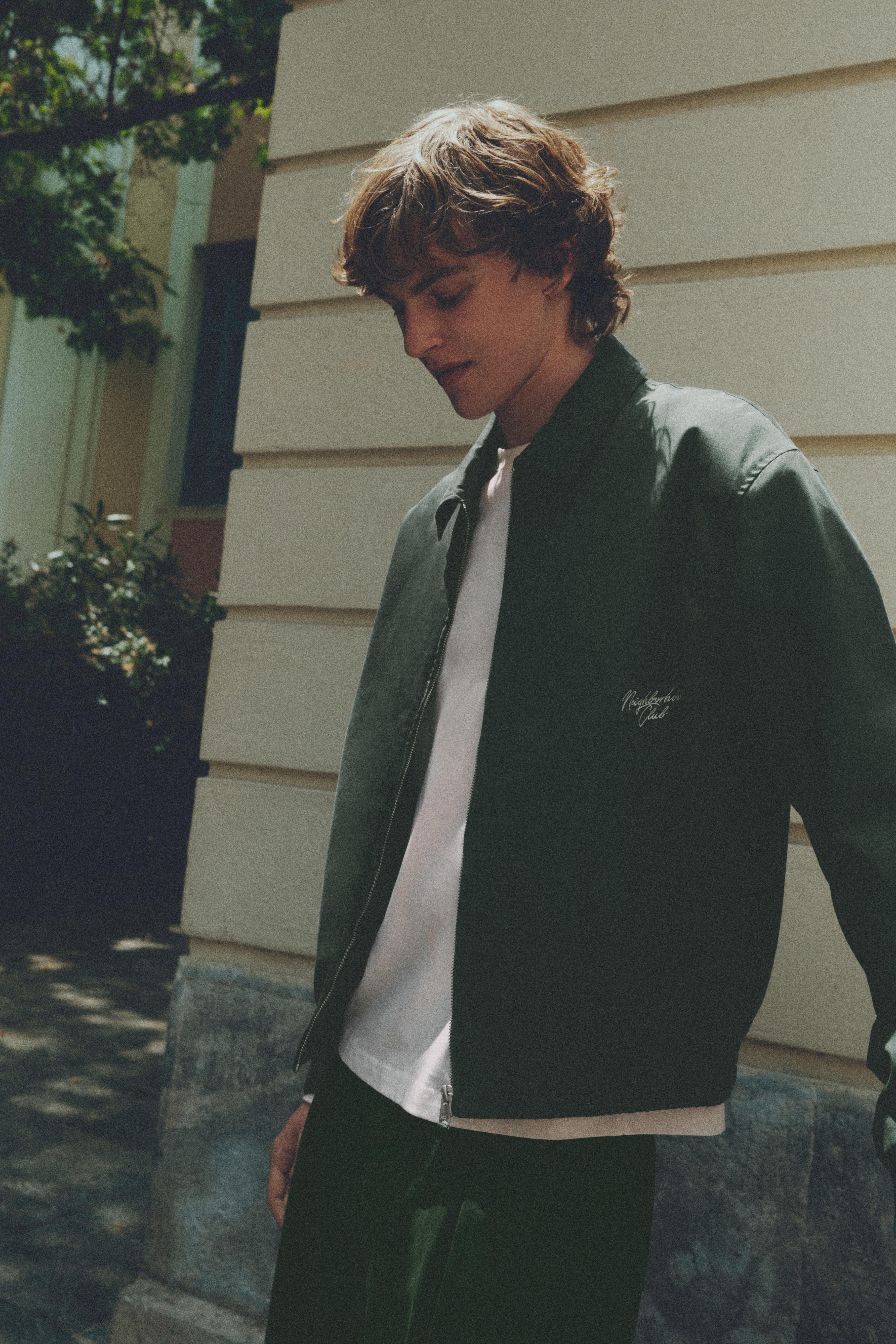 Embroidered jacket — Bluish green