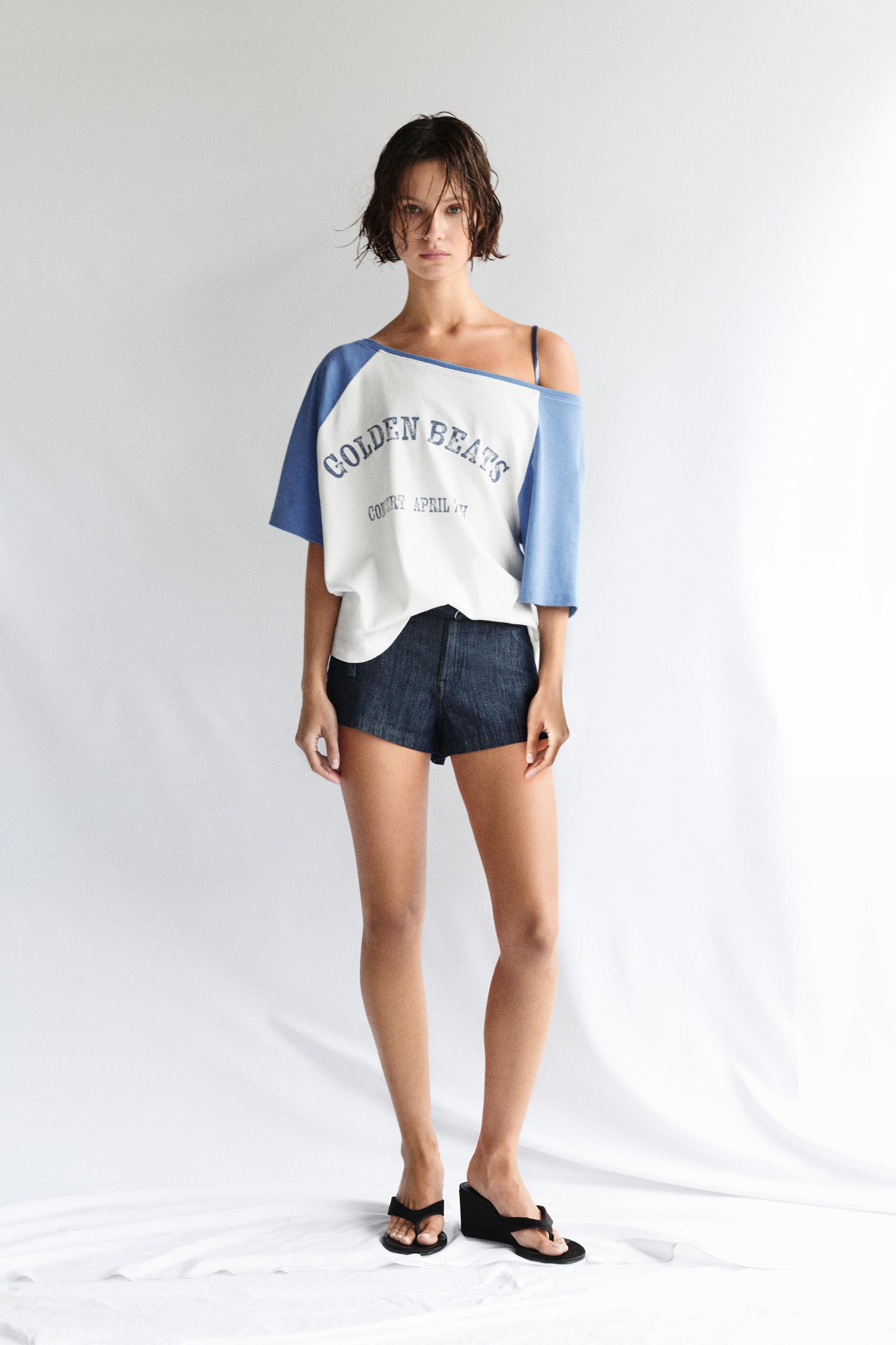 Asymmetric graphic T-shirt — Ice
