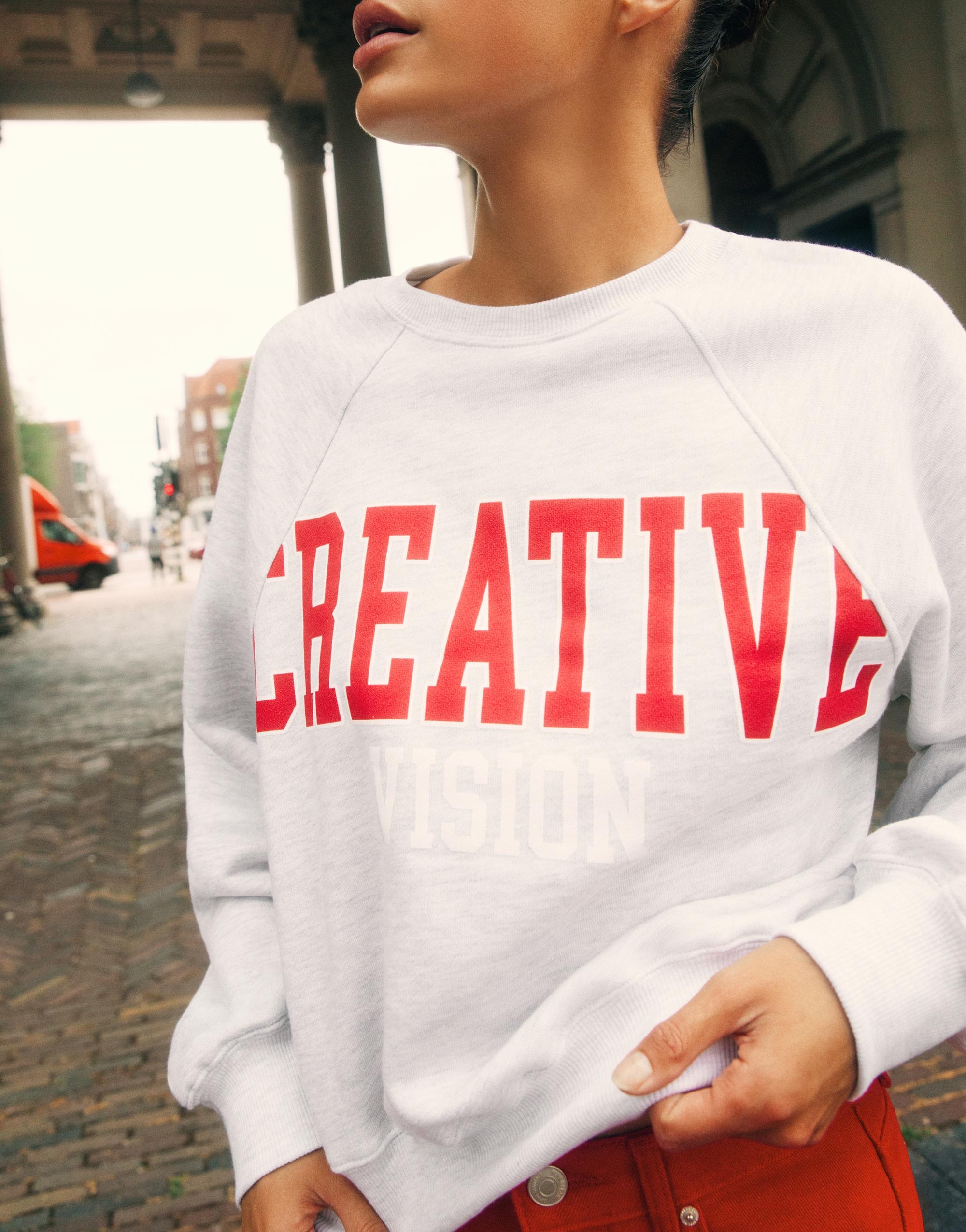 Creative graphic sweatshirt — Grey marl