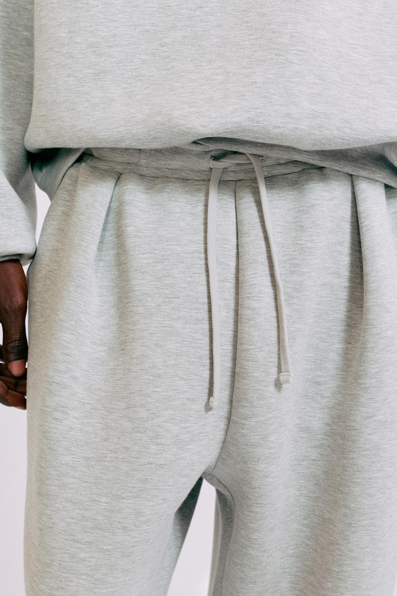 Interlock jogging pants — Grey marl
