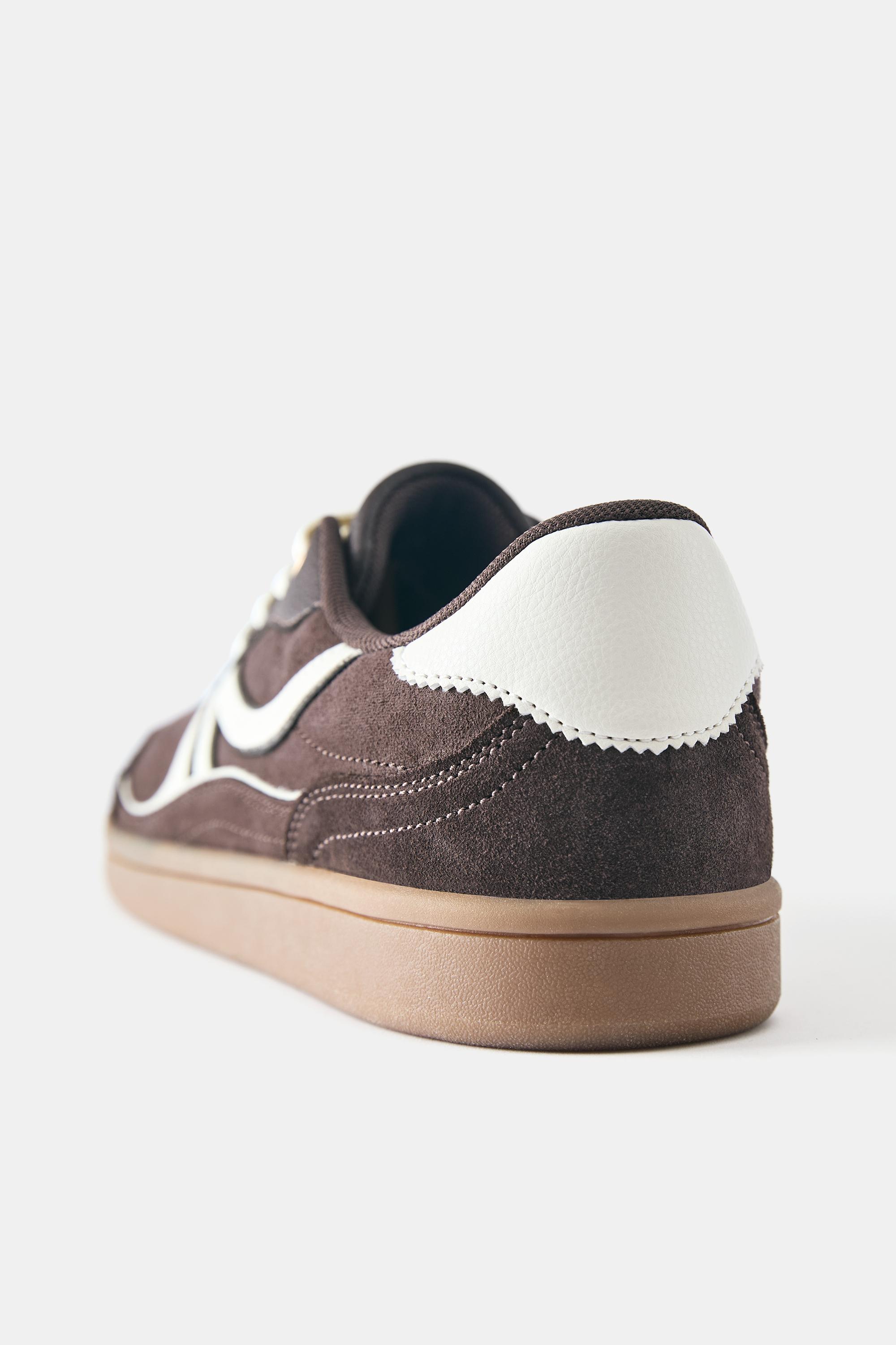 Lace-up retro trainers — Brown (alternate view)