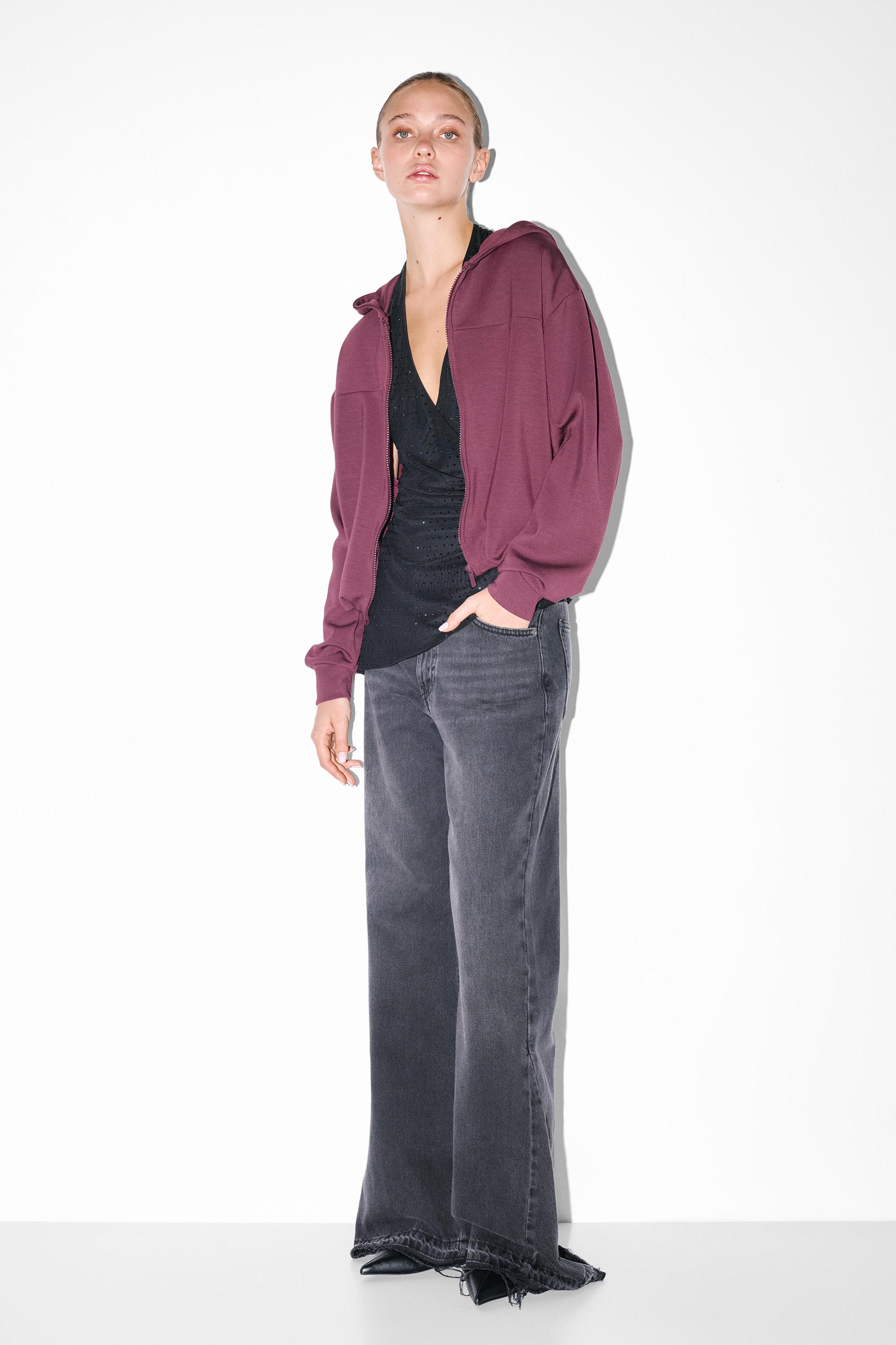 Soft touch hooded sweatshirt — Eggplant