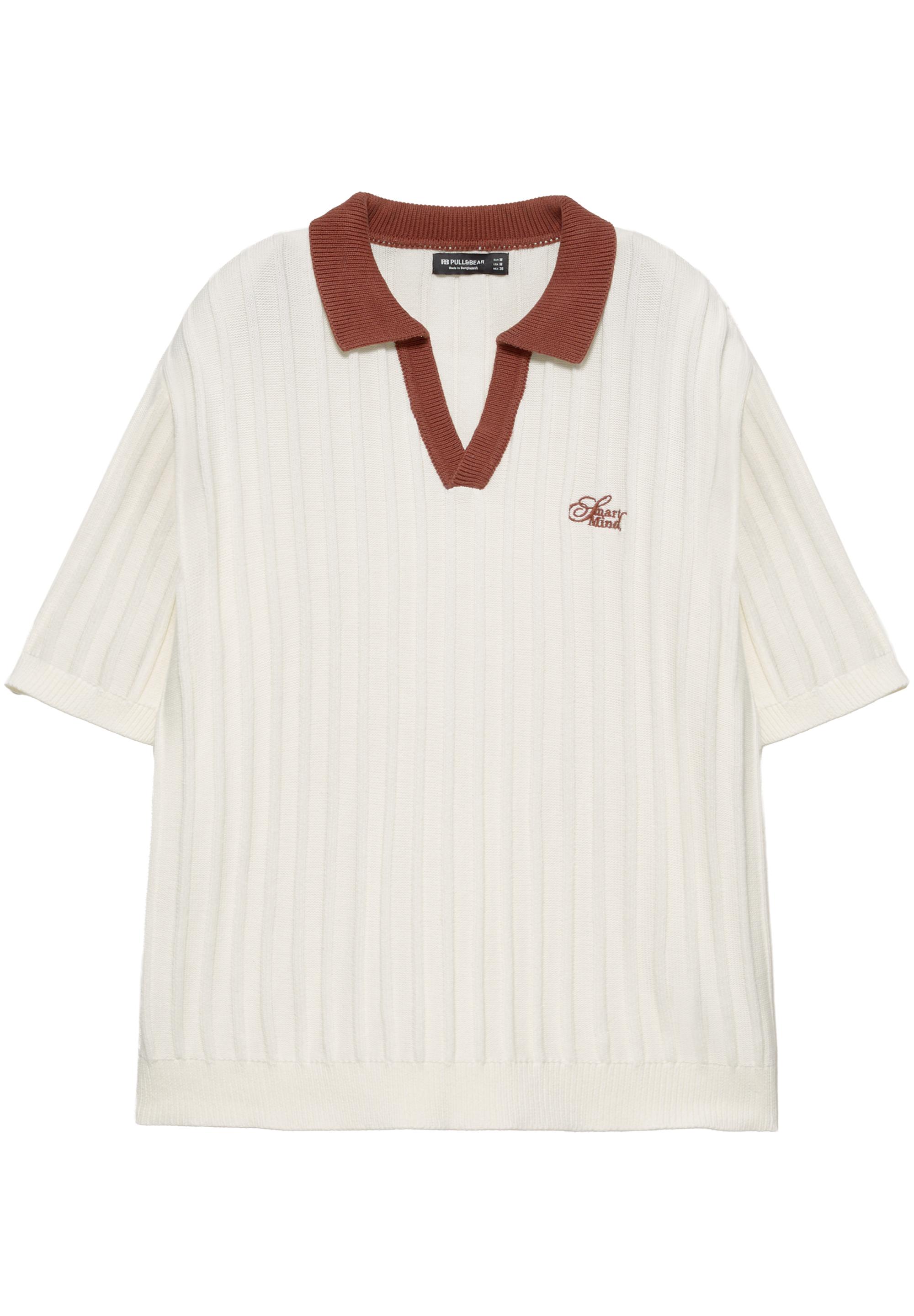 Contrast collar polo shirt — Off white