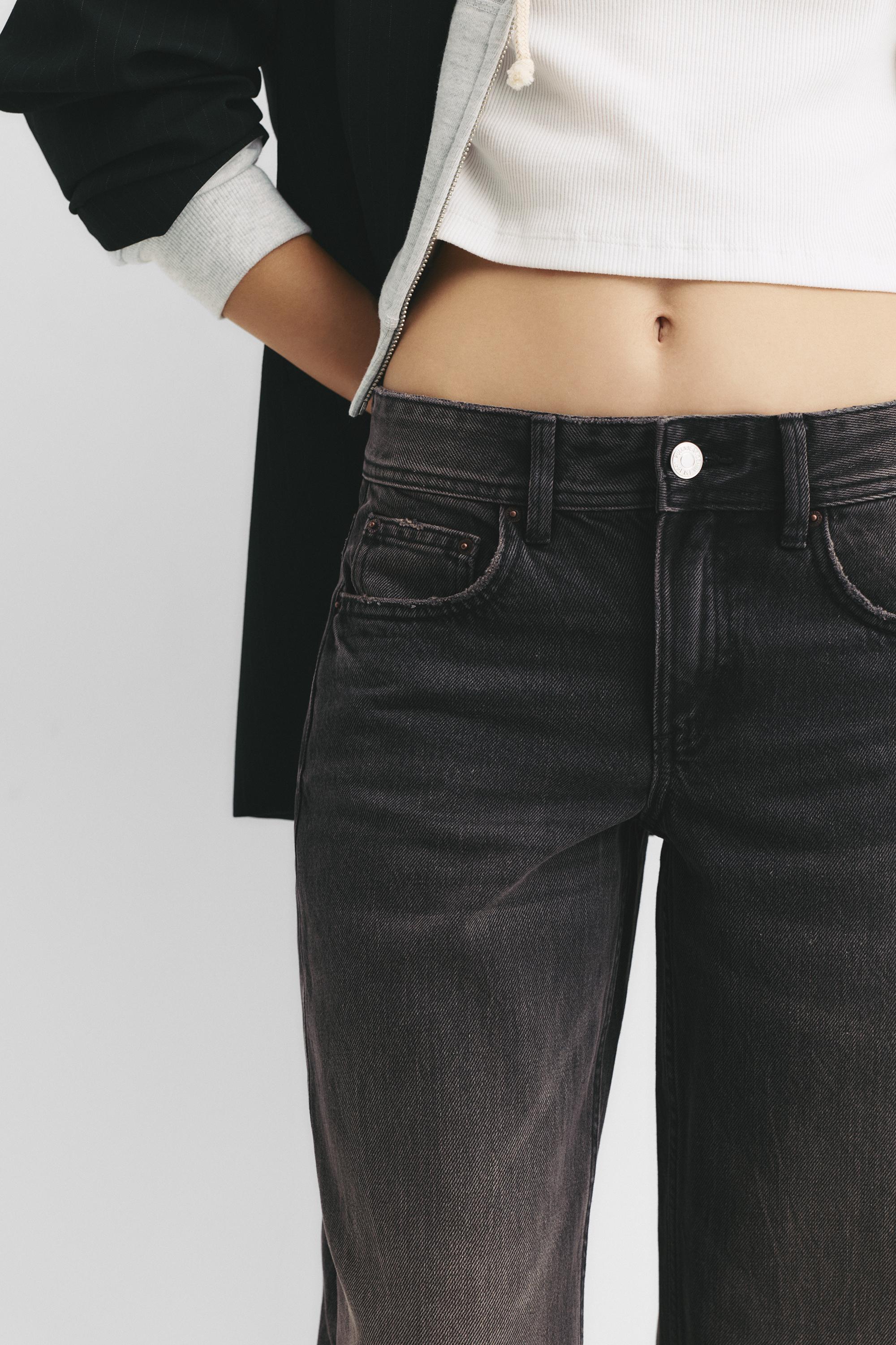 Low-rise straight-leg jeans — Black
