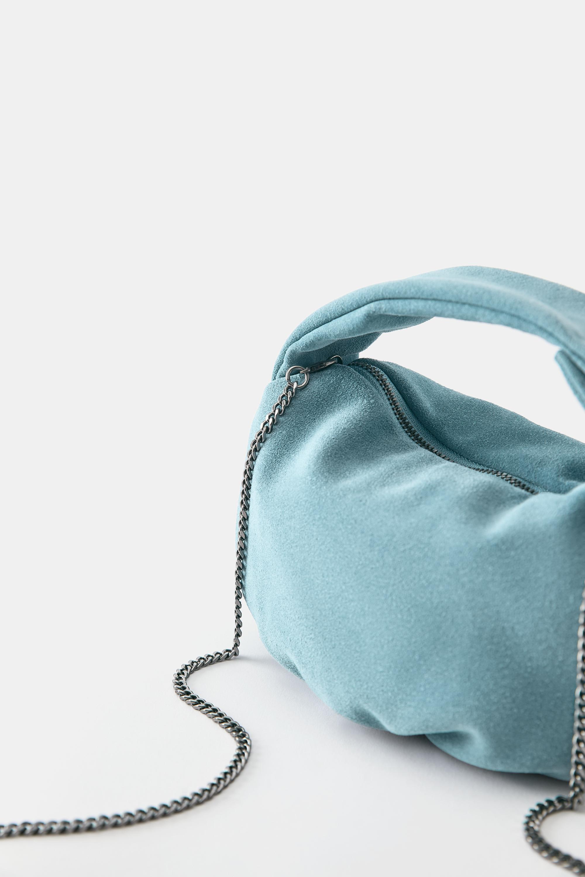 Mini leather handbag — Blue