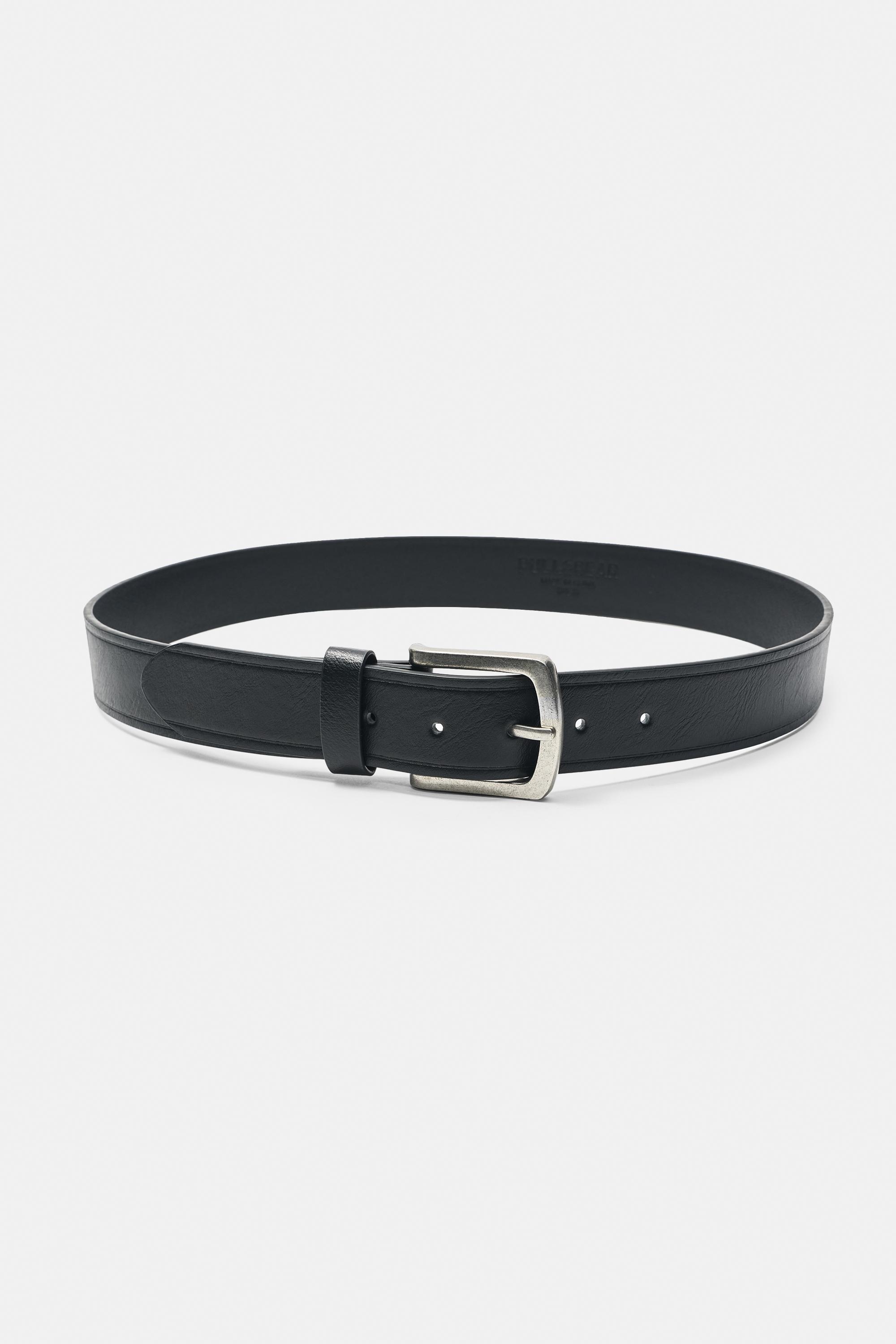 Leather effect belt — Black