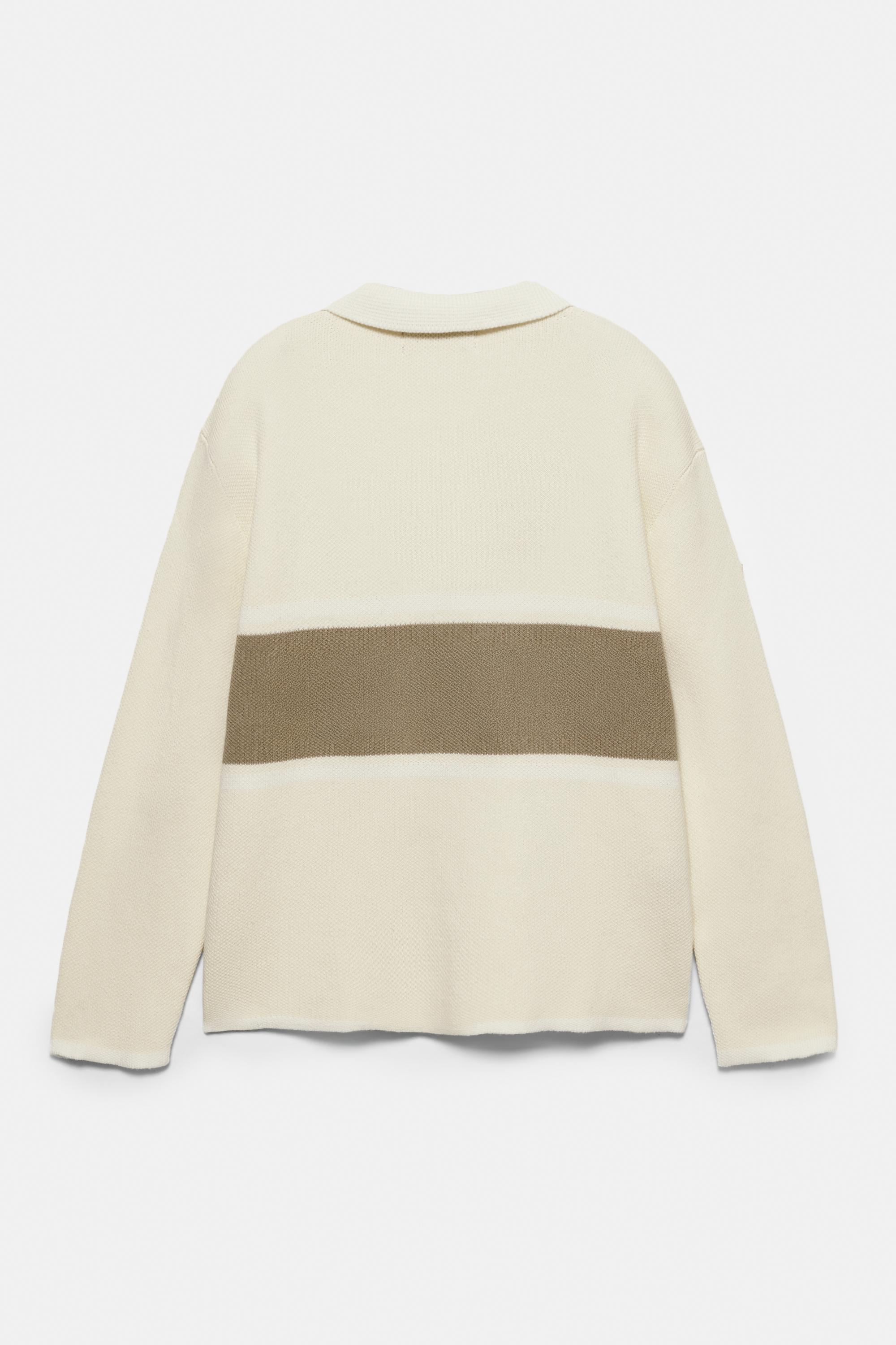 Fermuar detaylı örme polo