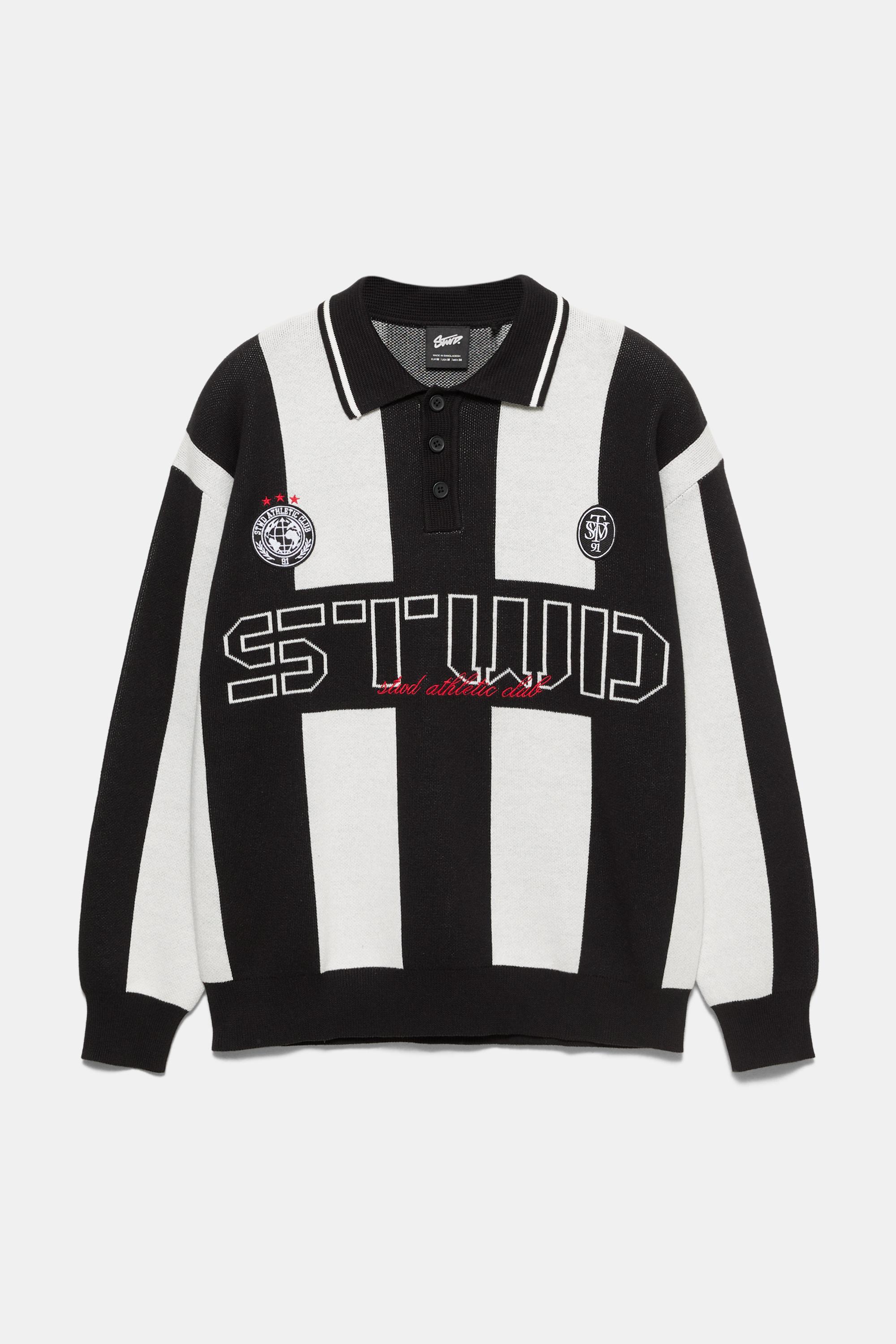 STWD knit polo shirt — White/Black
