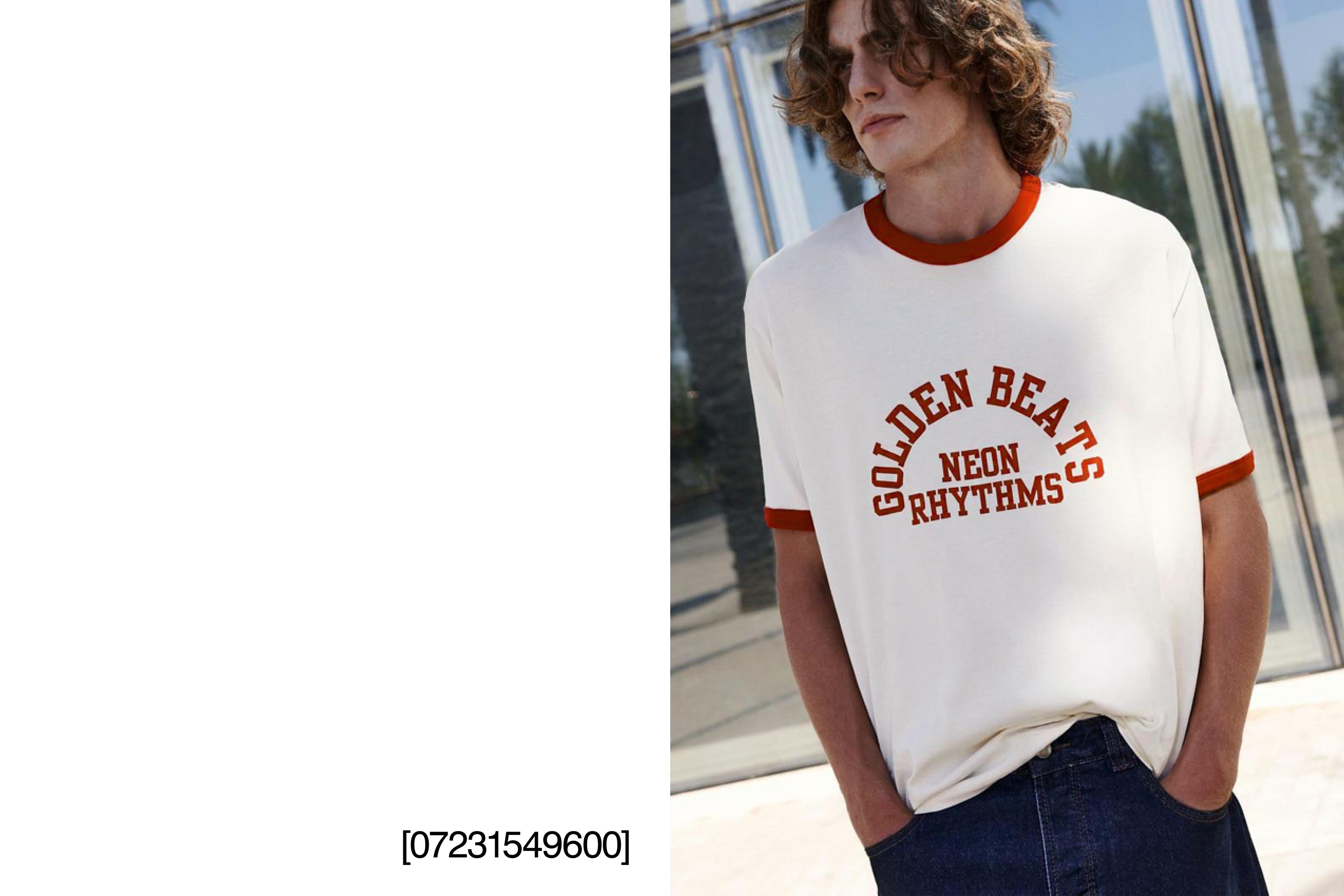 Ribbed graphic T-shirt — Red