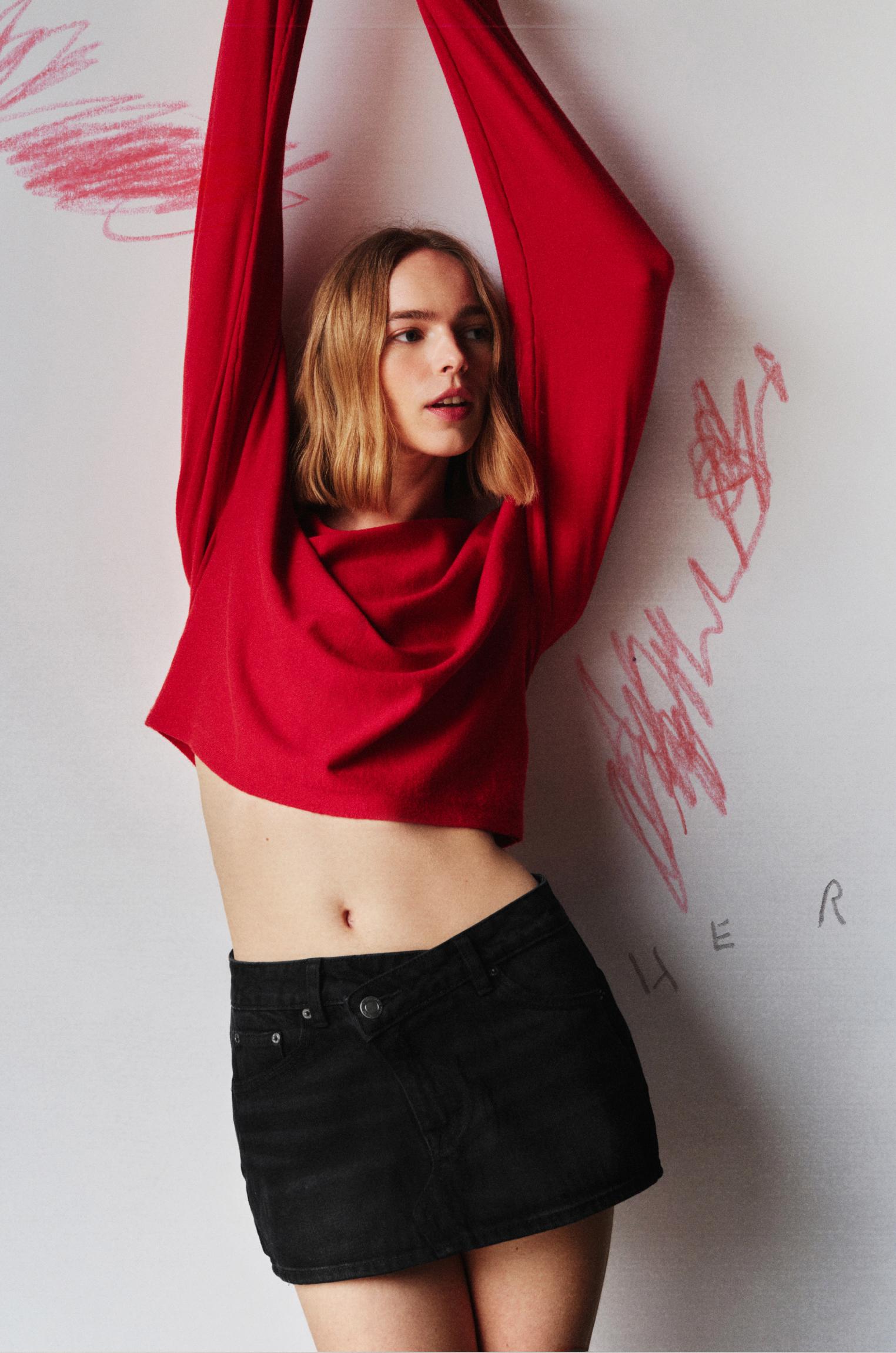 Çapraz belli kot şort etek - Görsel 87