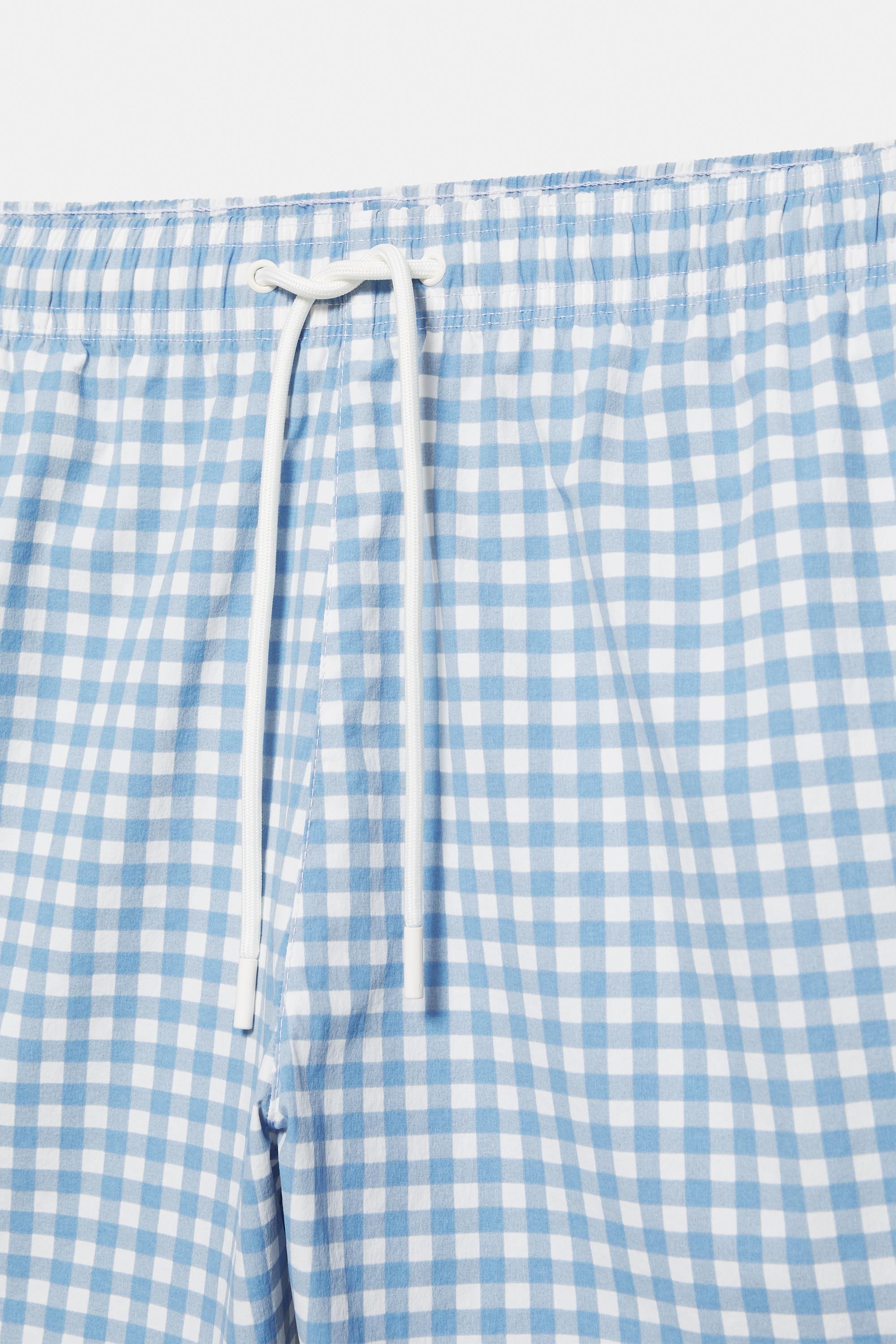 Gingham check swimsuit — Blue