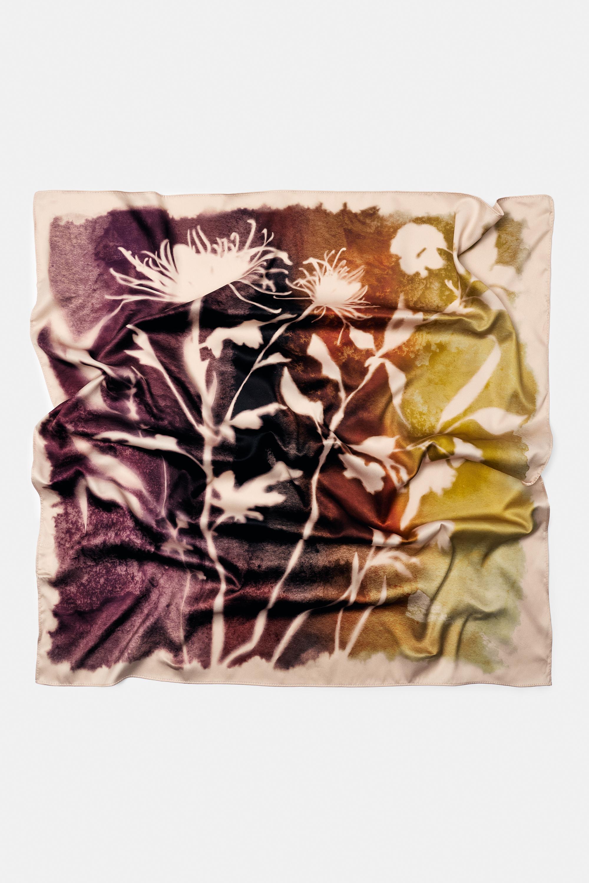 Saten çiçekli bandana - Görsel 5