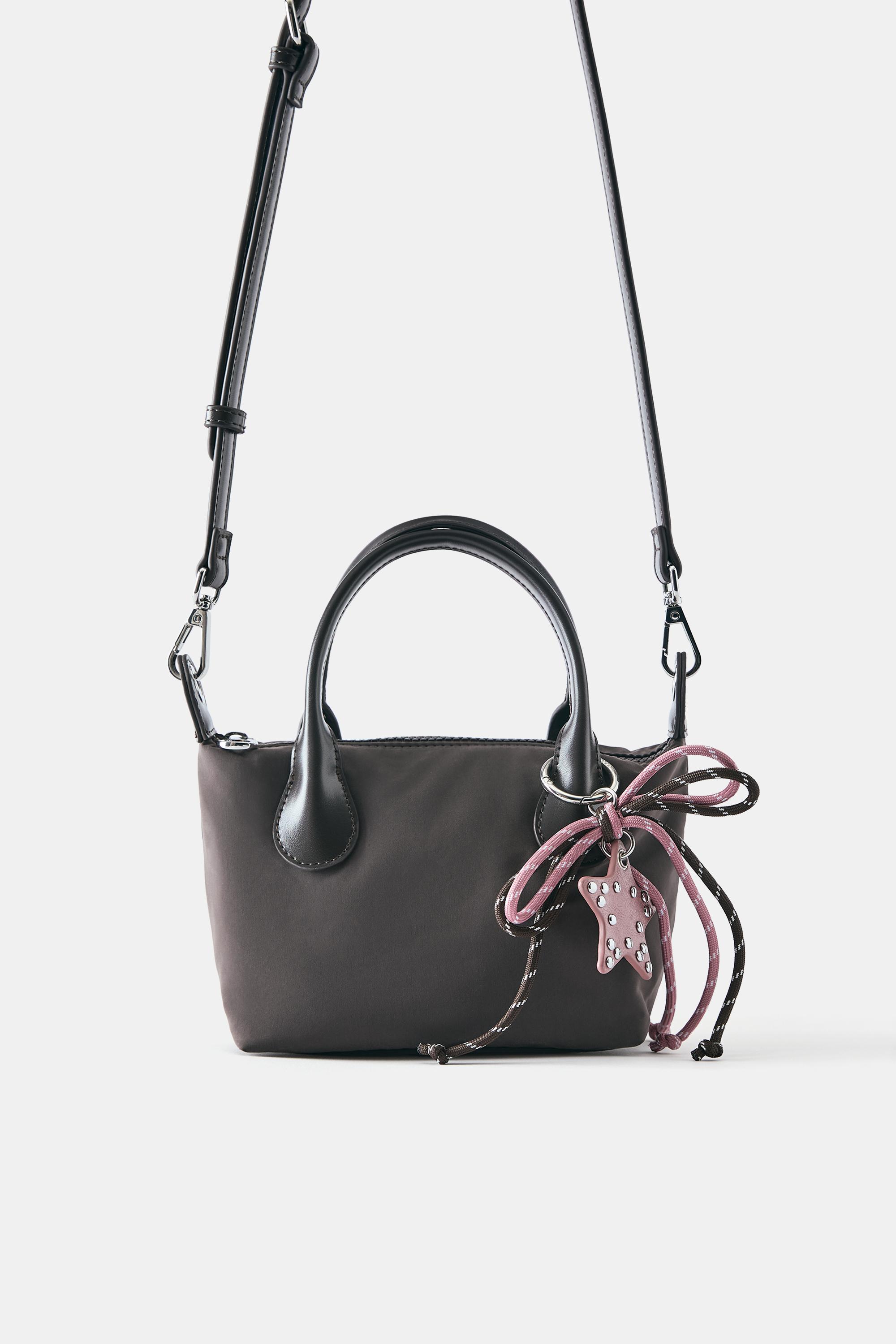 Embellished nylon crossbody bag — Brown