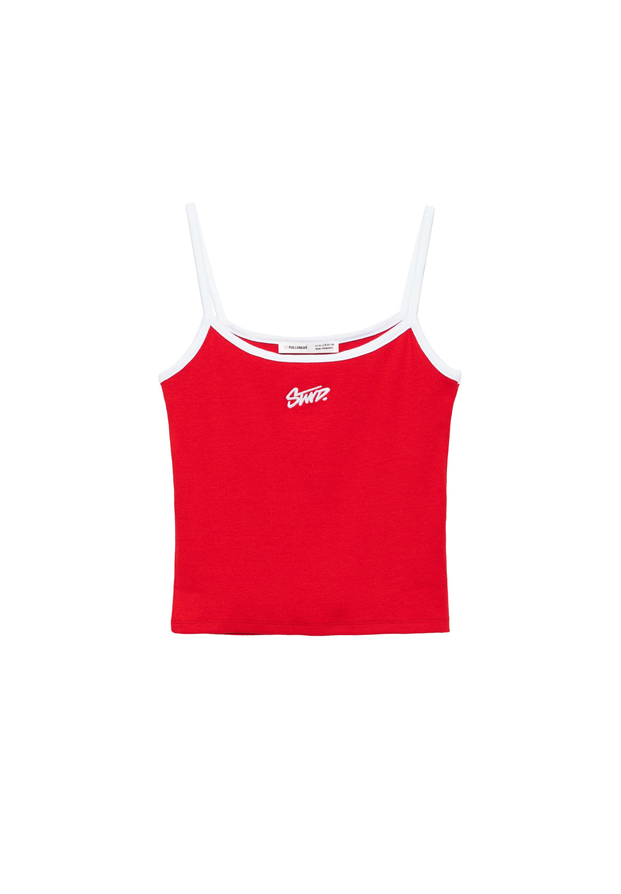 STWD fine strap top — Red