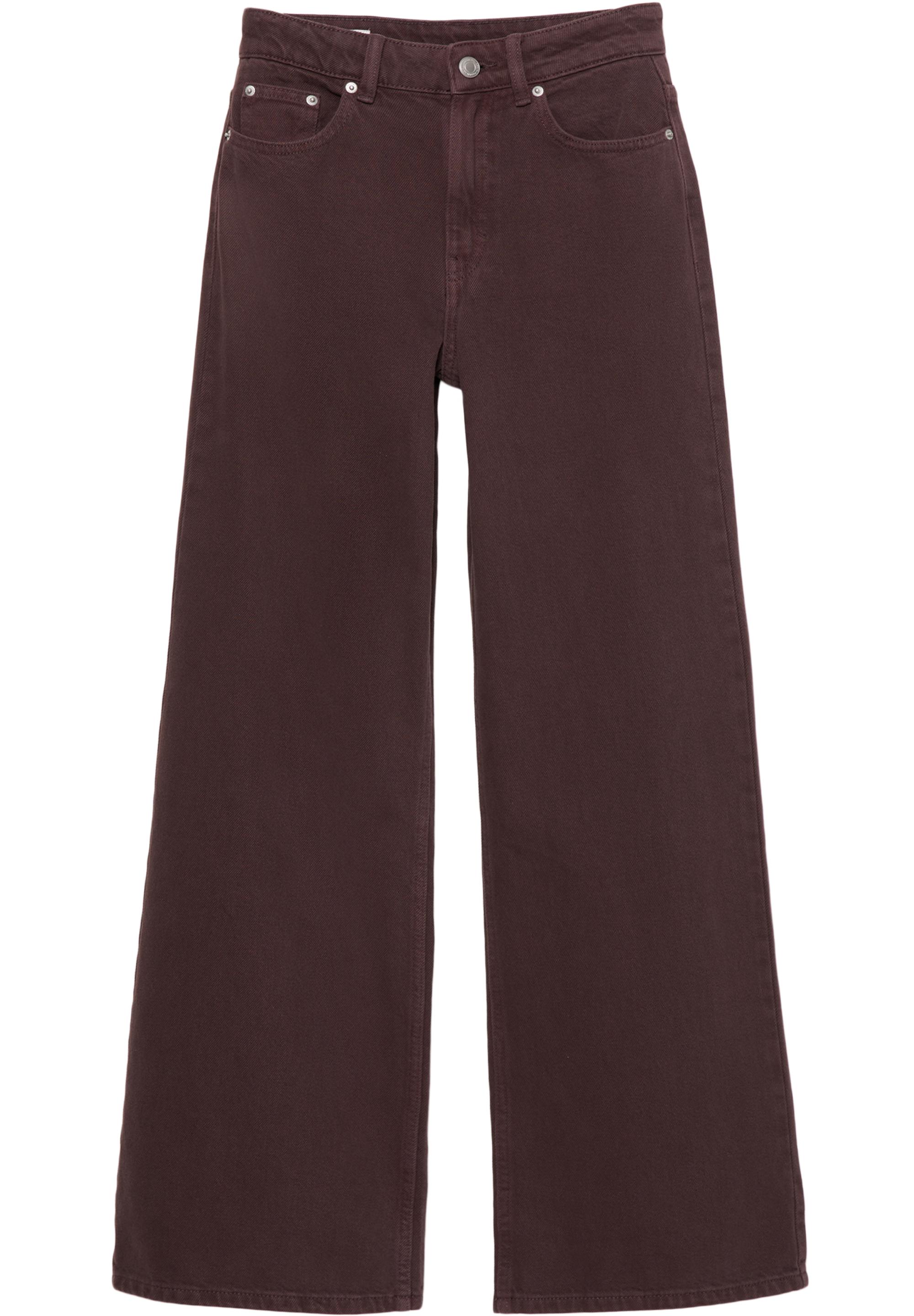 High-waist wide-leg jeans — Burgundy