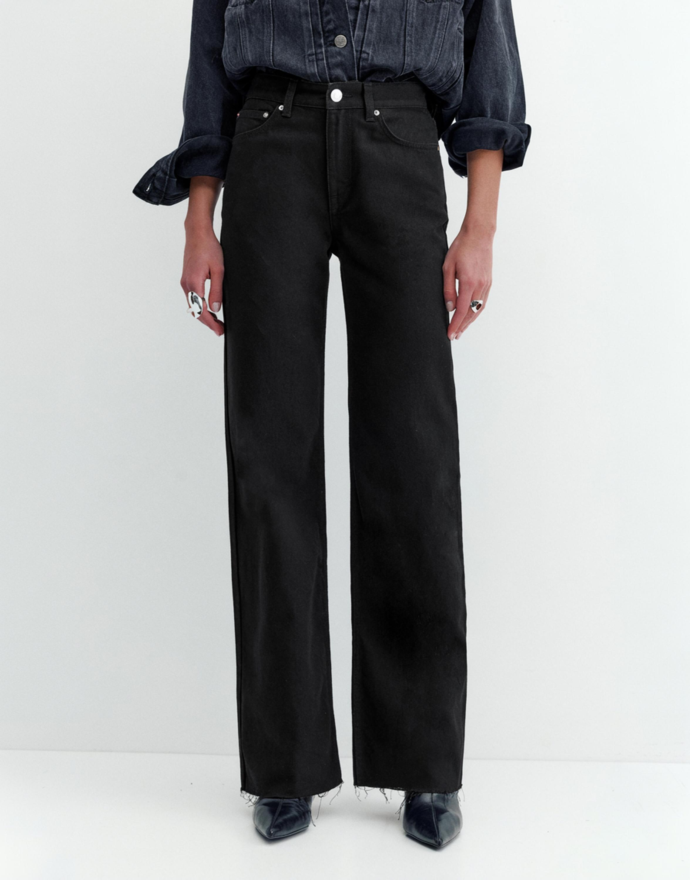 Yüksek bel geniş paça jean - Görsel 65