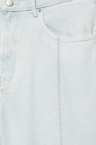 Baggy denim Bermuda shorts with seam detail — Pale indigo 5