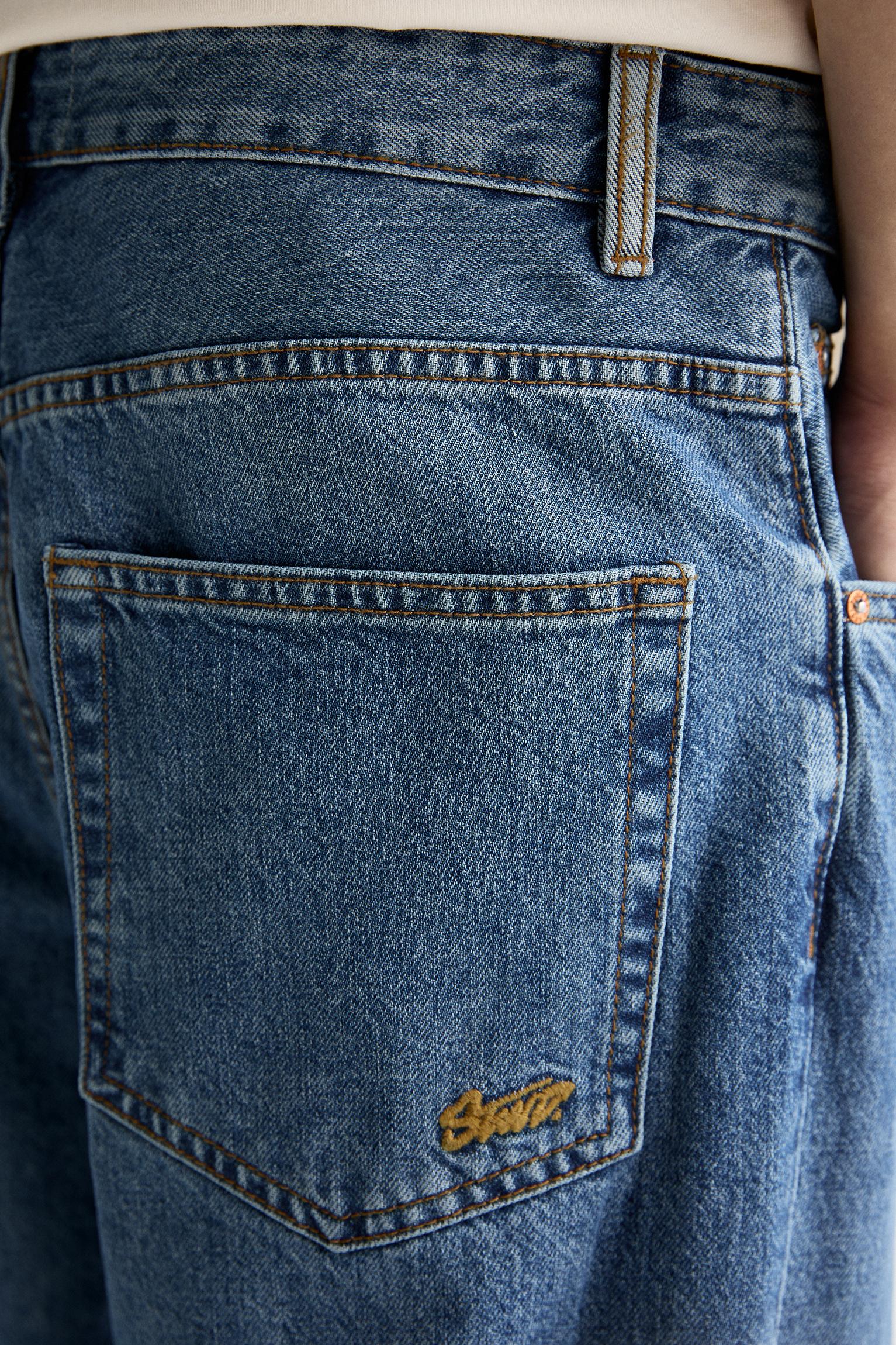 Baggy denim Bermuda shorts — Medium blue