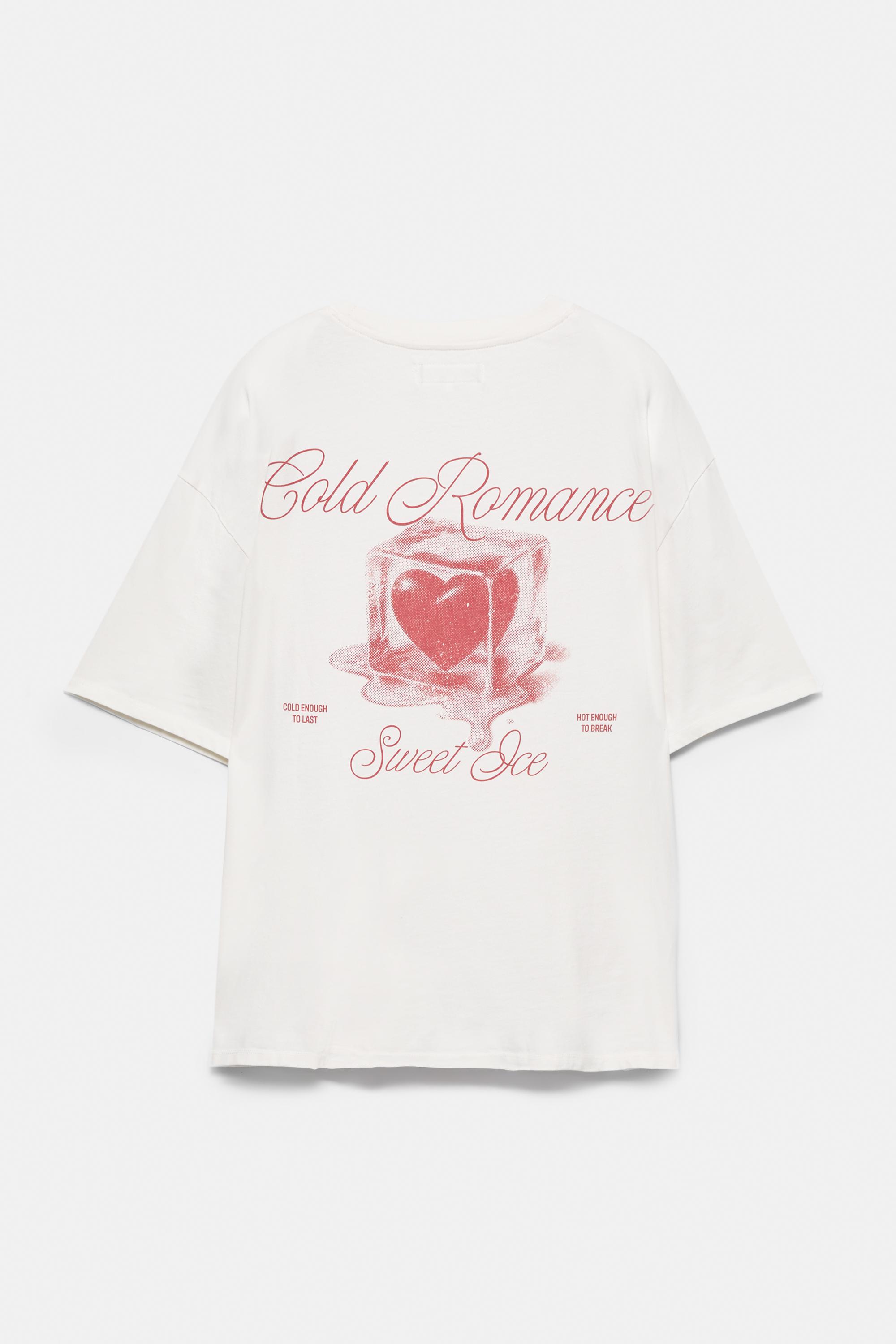 Kalp grafik baskılı t-shirt - Görsel 2