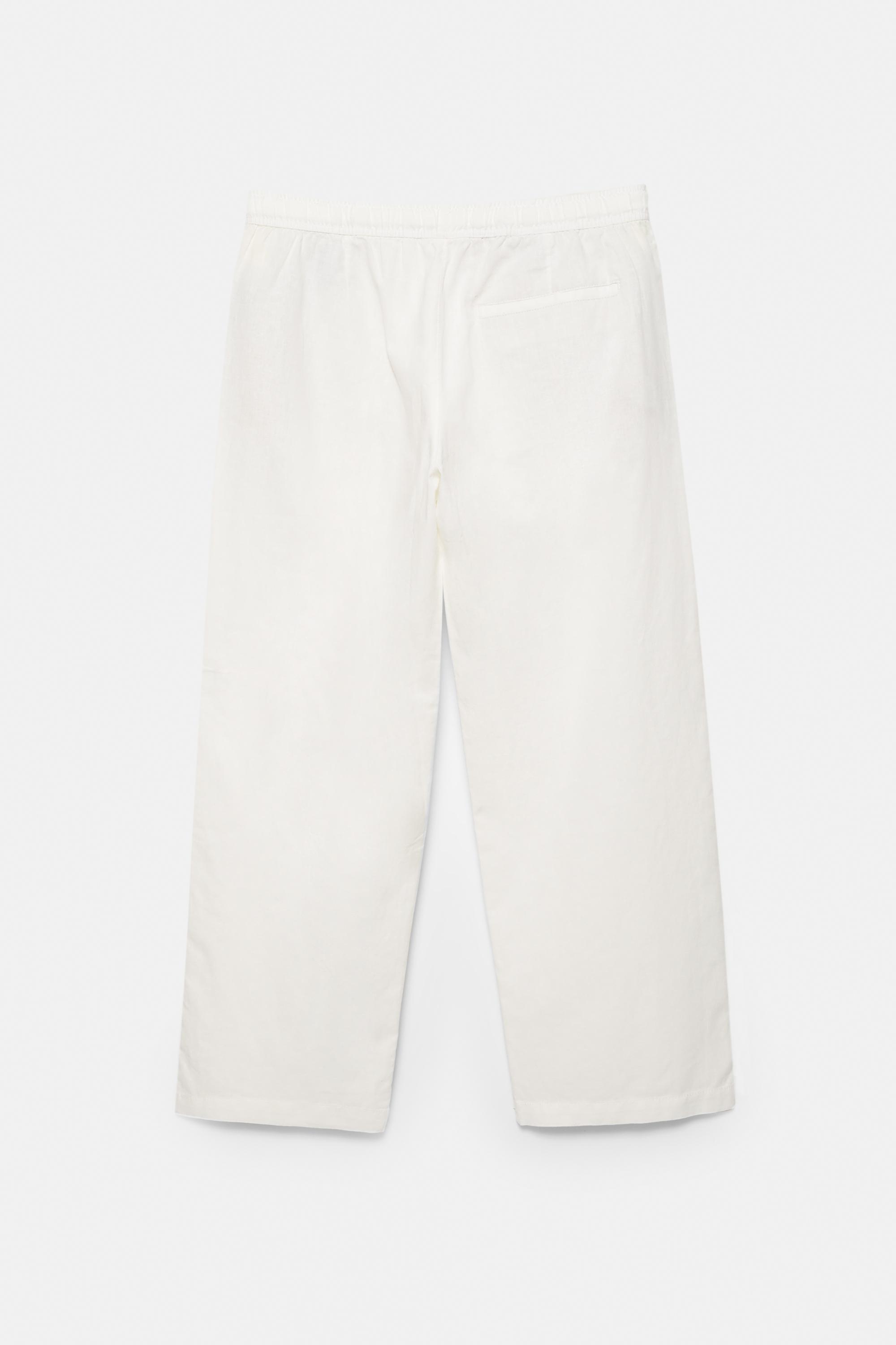 Linen blend jogger trousers — White