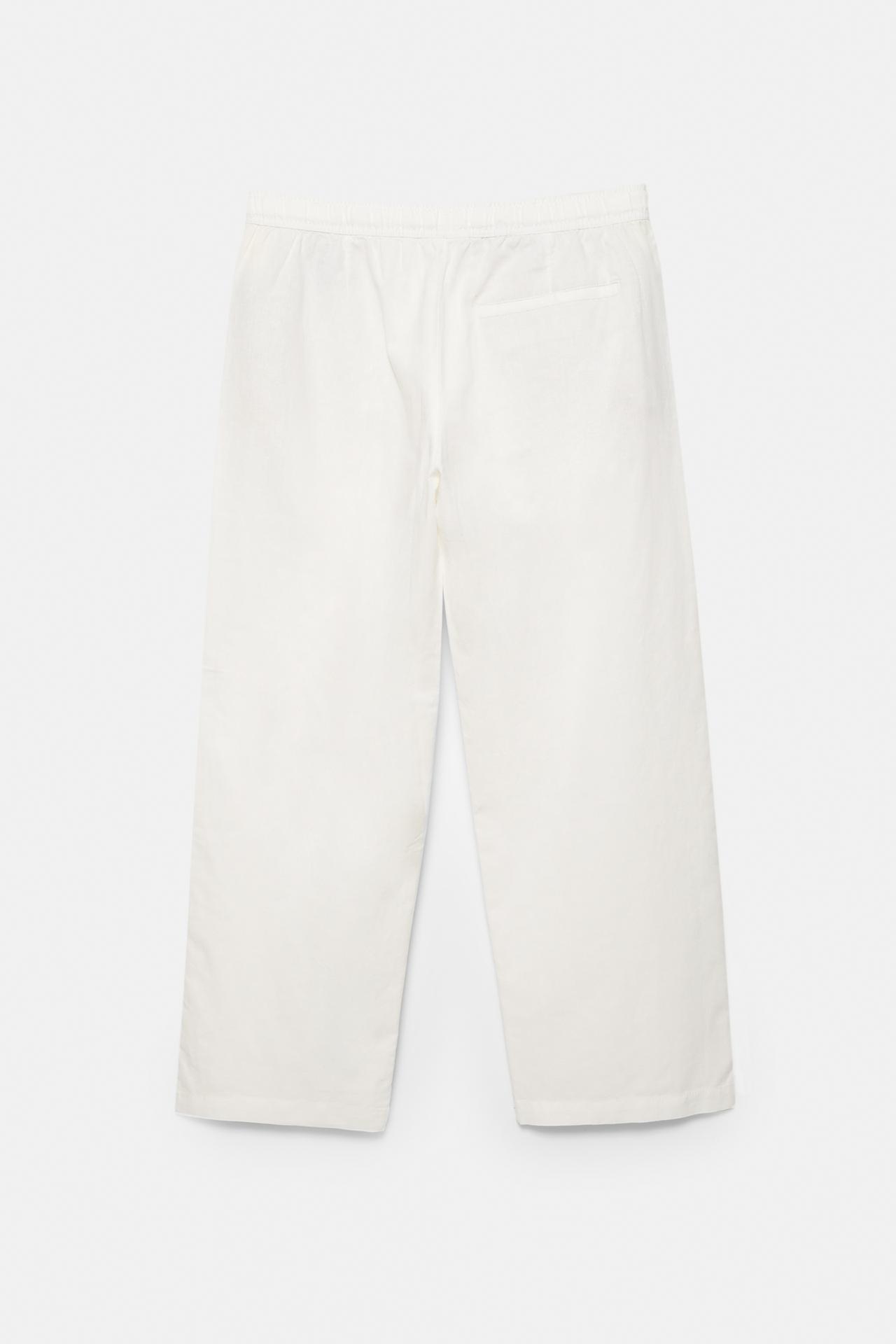 Linen blend jogger trousers — White