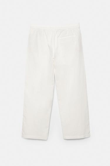 Linen blend jogger trousers — White 7