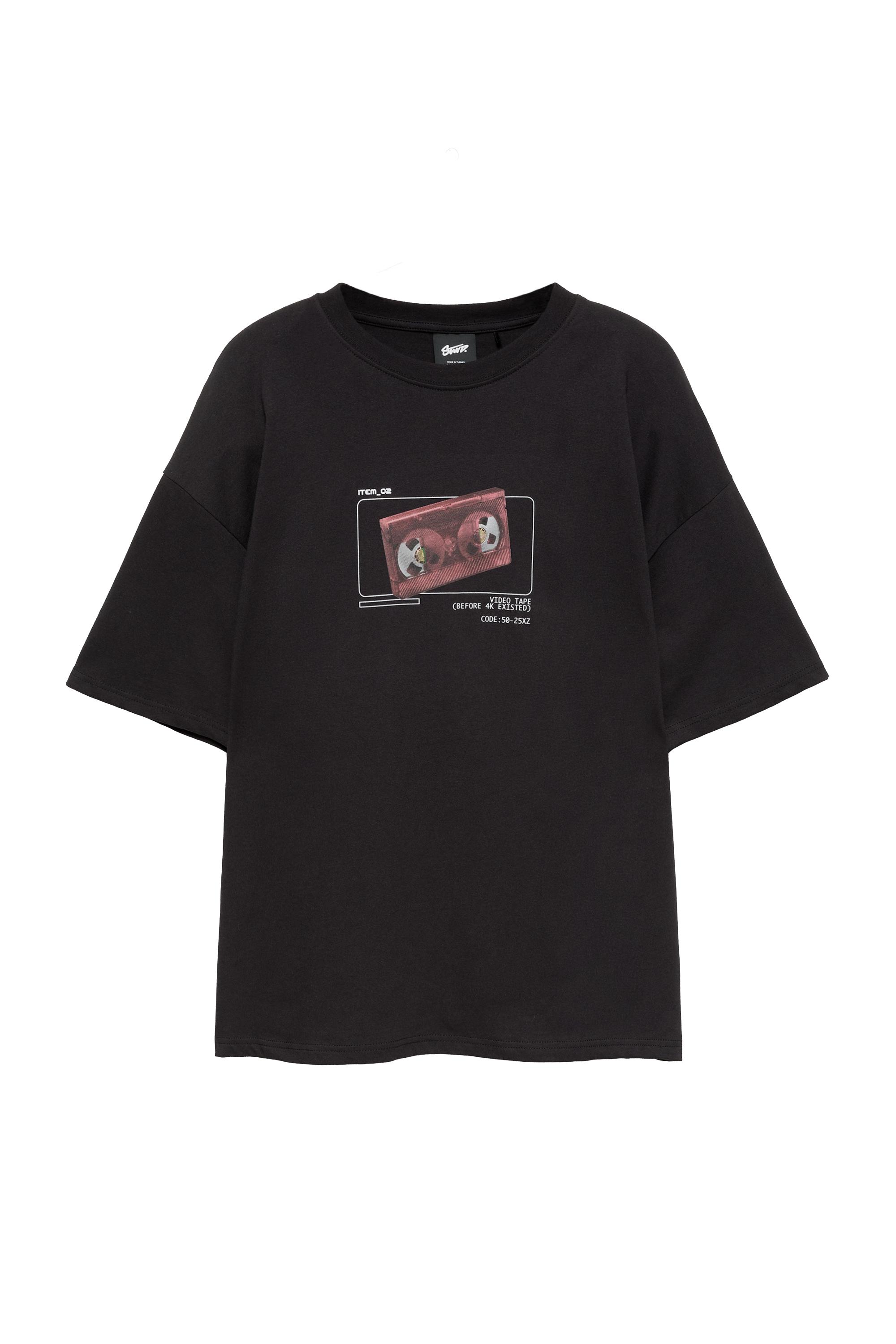 Pull&Bear STWD şerit grafikli tişört görsel 4