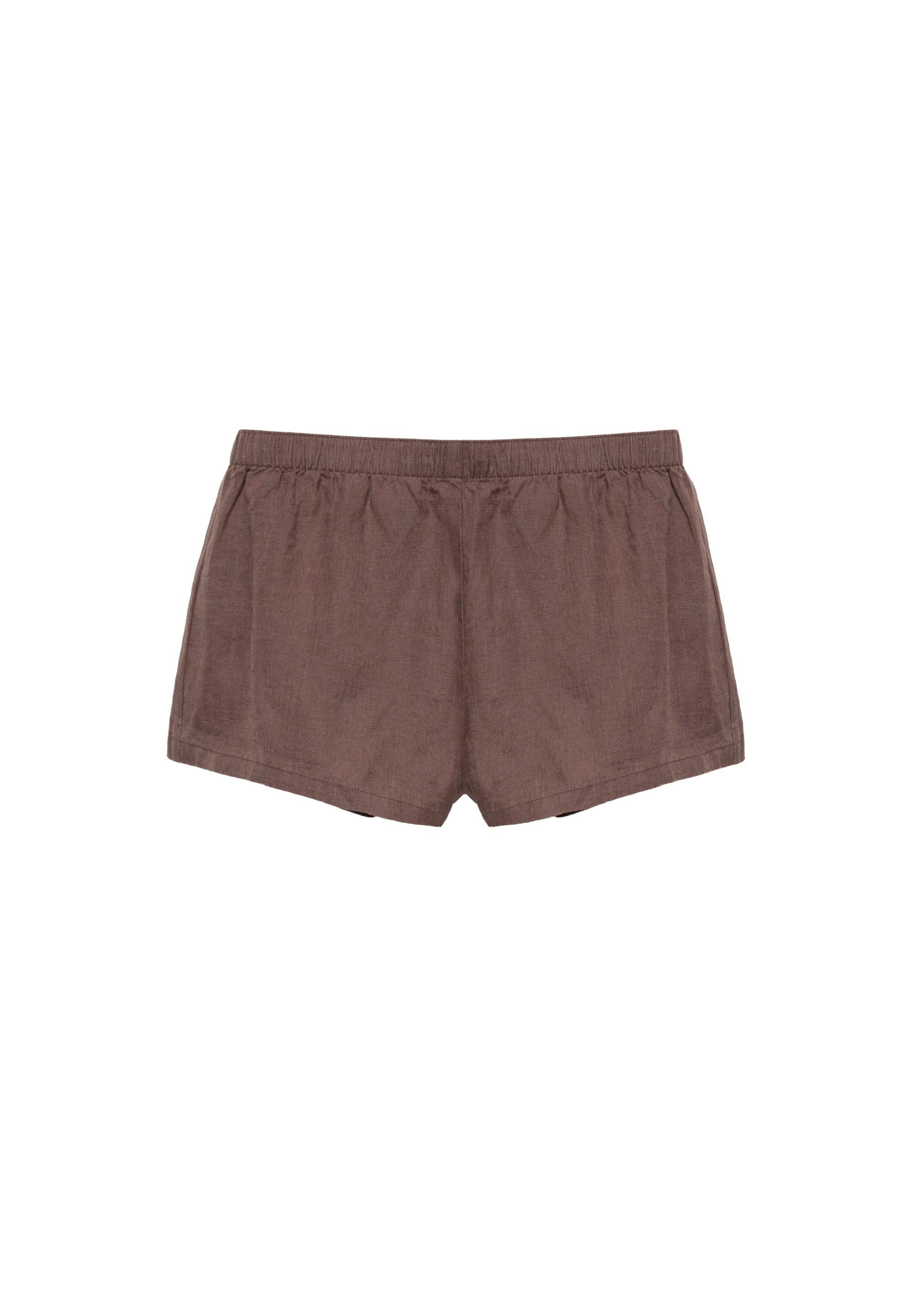 100% Linen Shorts — Taupe