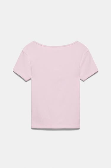 V-neck T-shirt — Pink 6