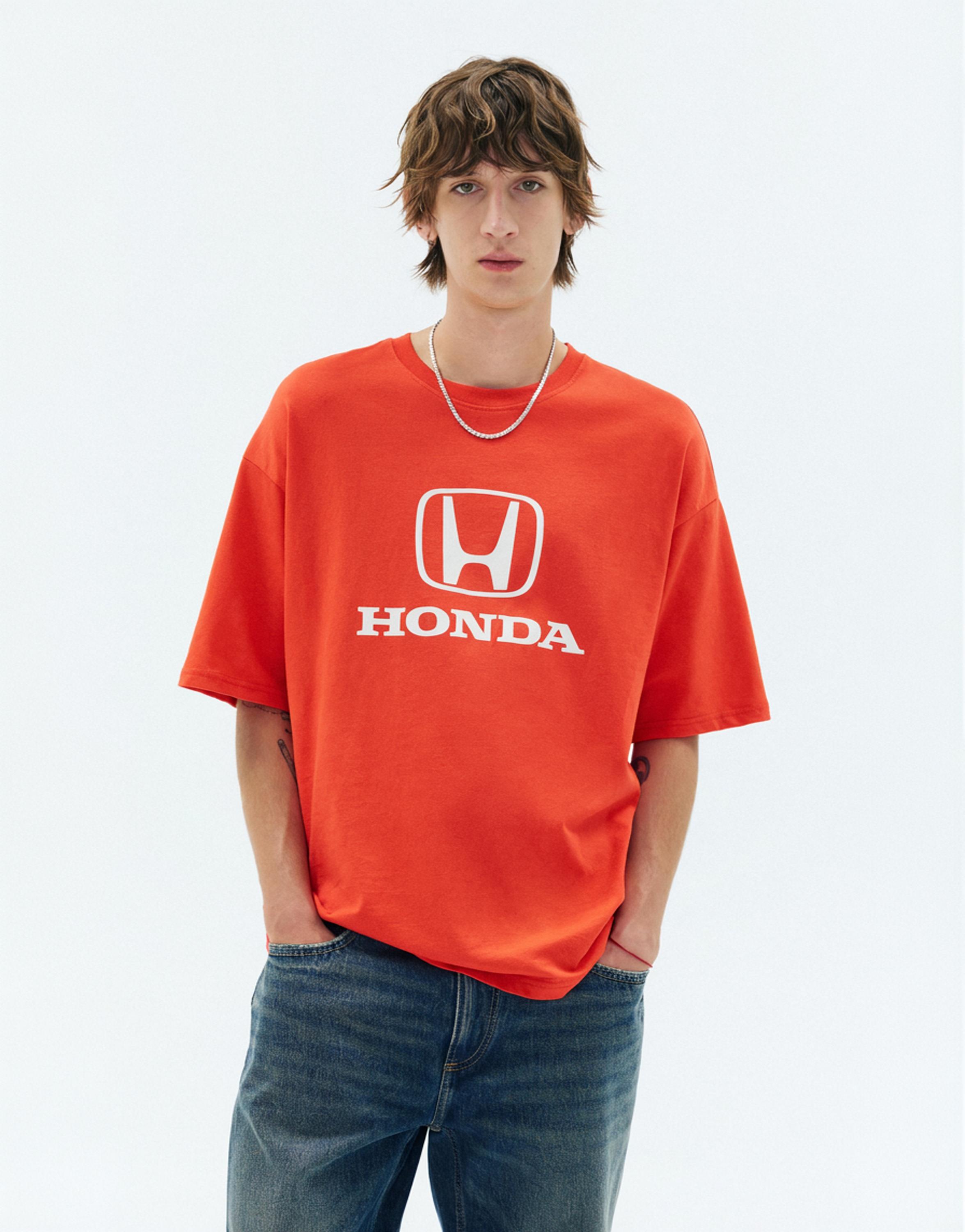 Relaxed fit Honda logo T-shirt — Red