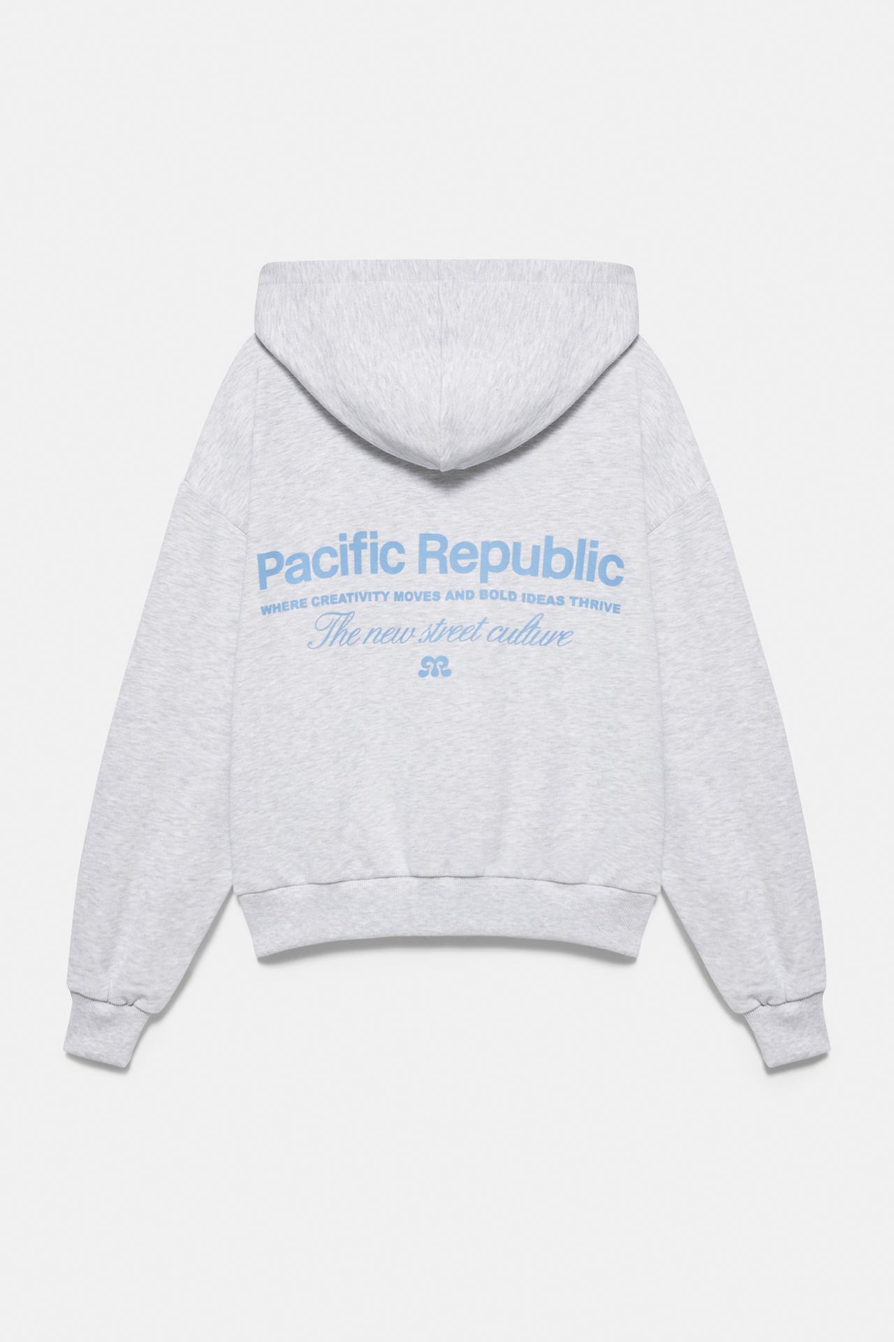Hoodie with logo — Grey marl