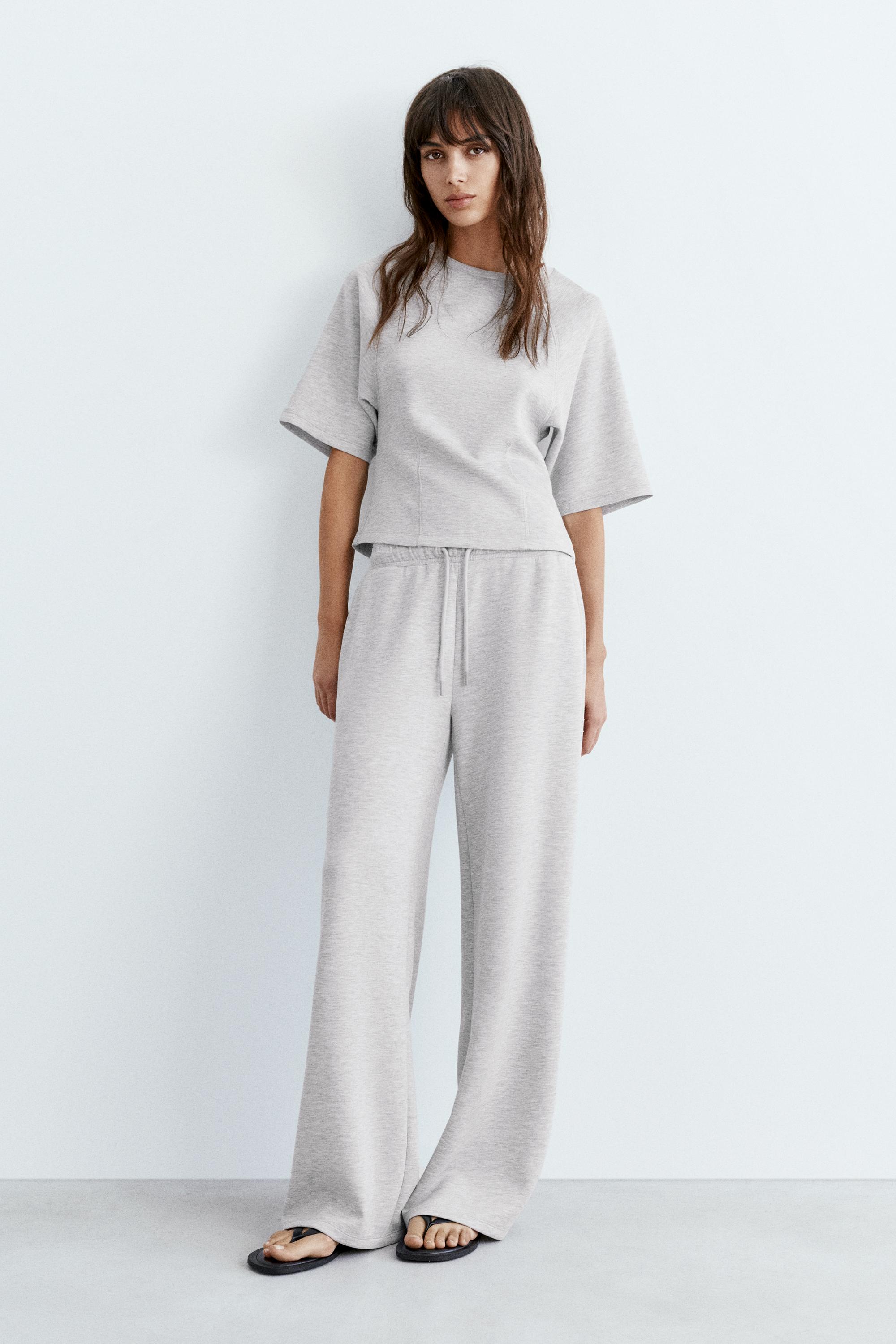 Soft touch short sleeve sweatshirt — Grey marl