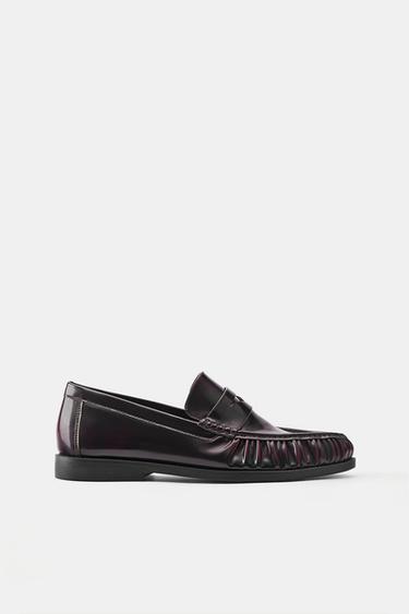 Gathered loafers — Maroon 1