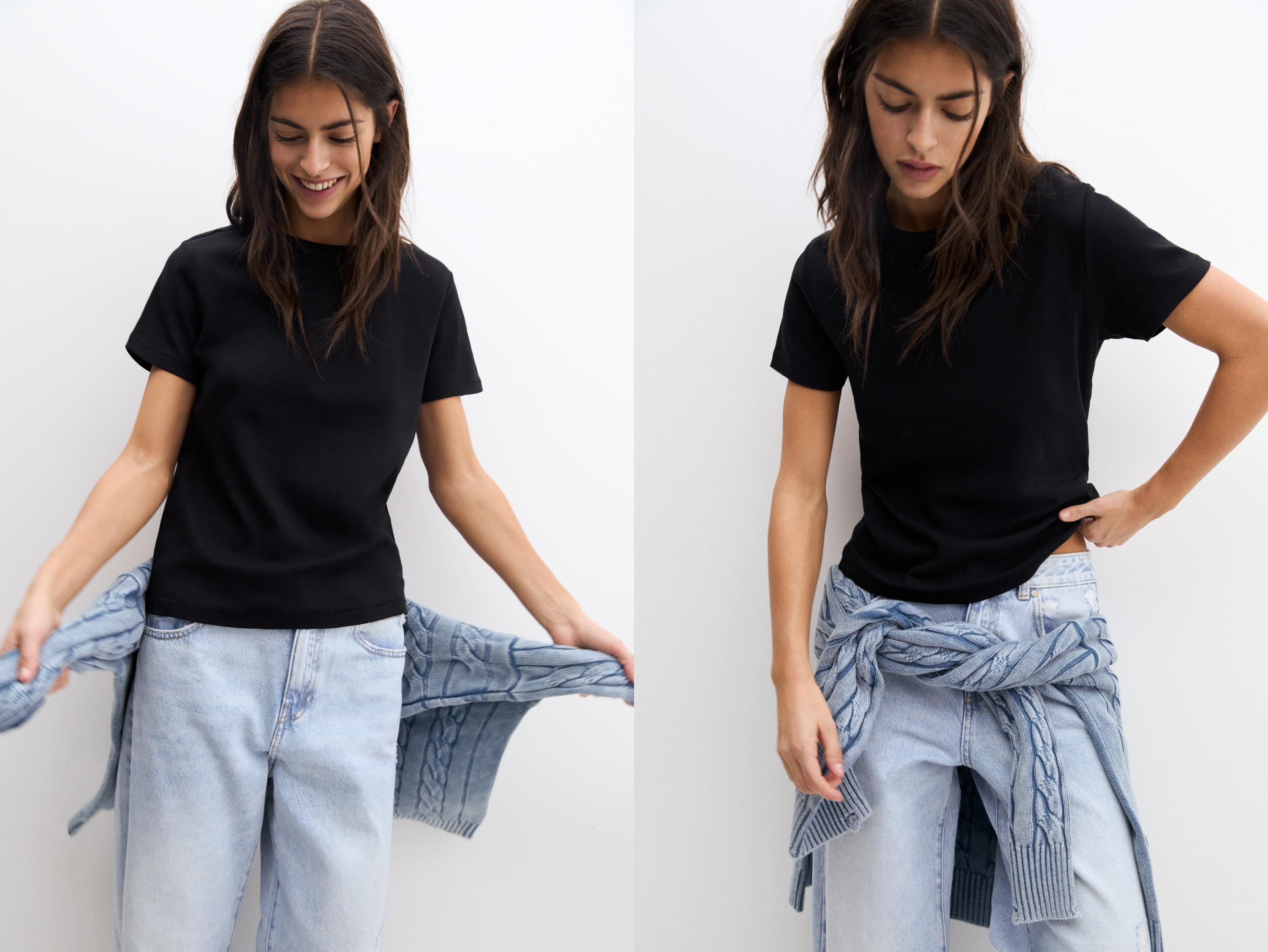Basic short sleeve T-shirt — Black
