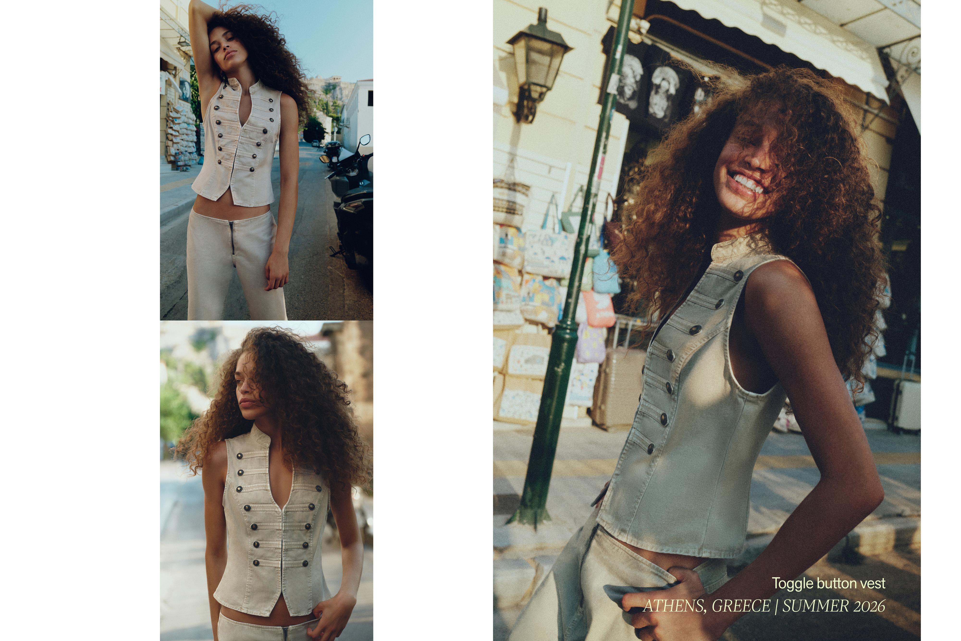 Toggle button vest — Khaki