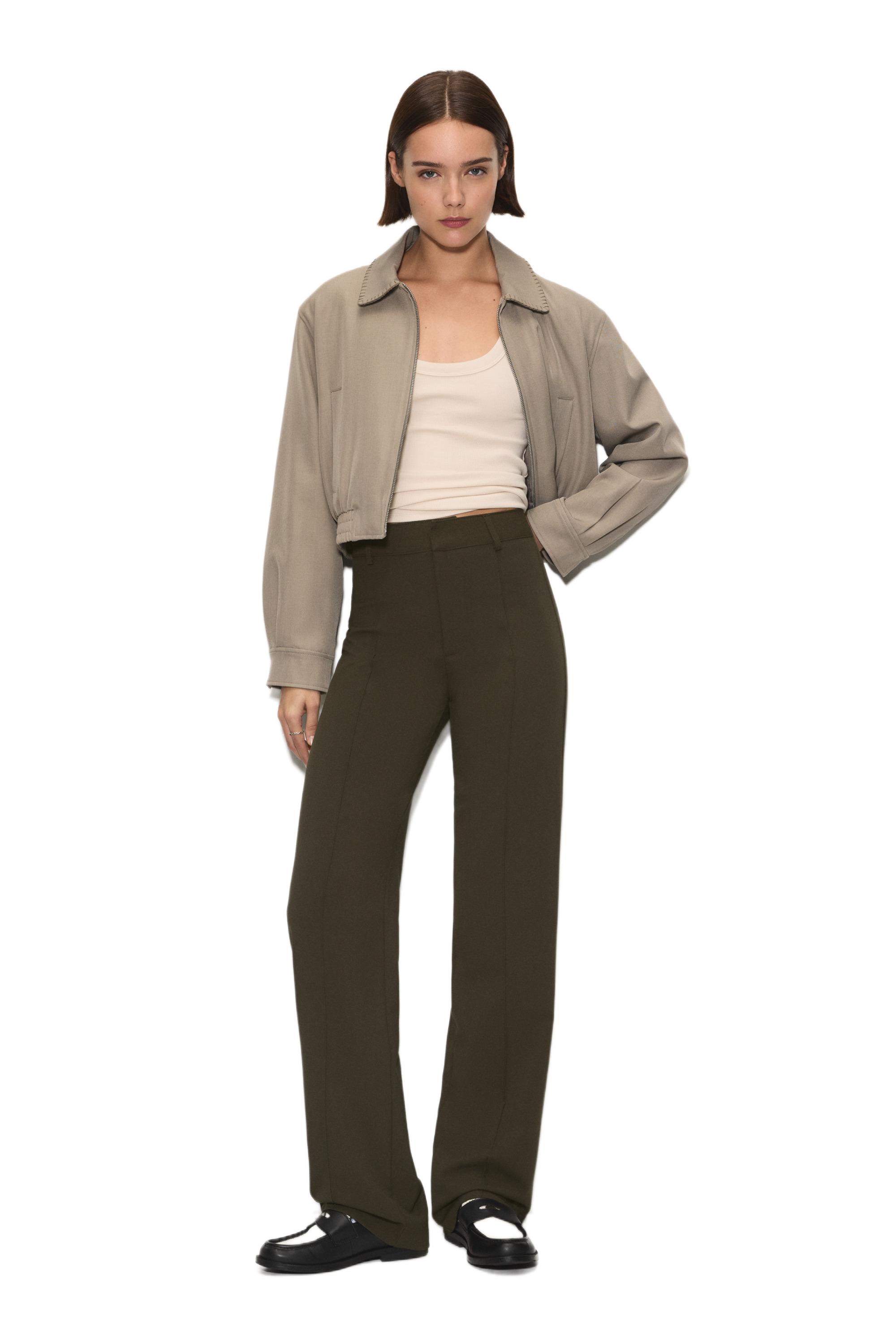 Smart trousers with seam detail — Medium khaki
