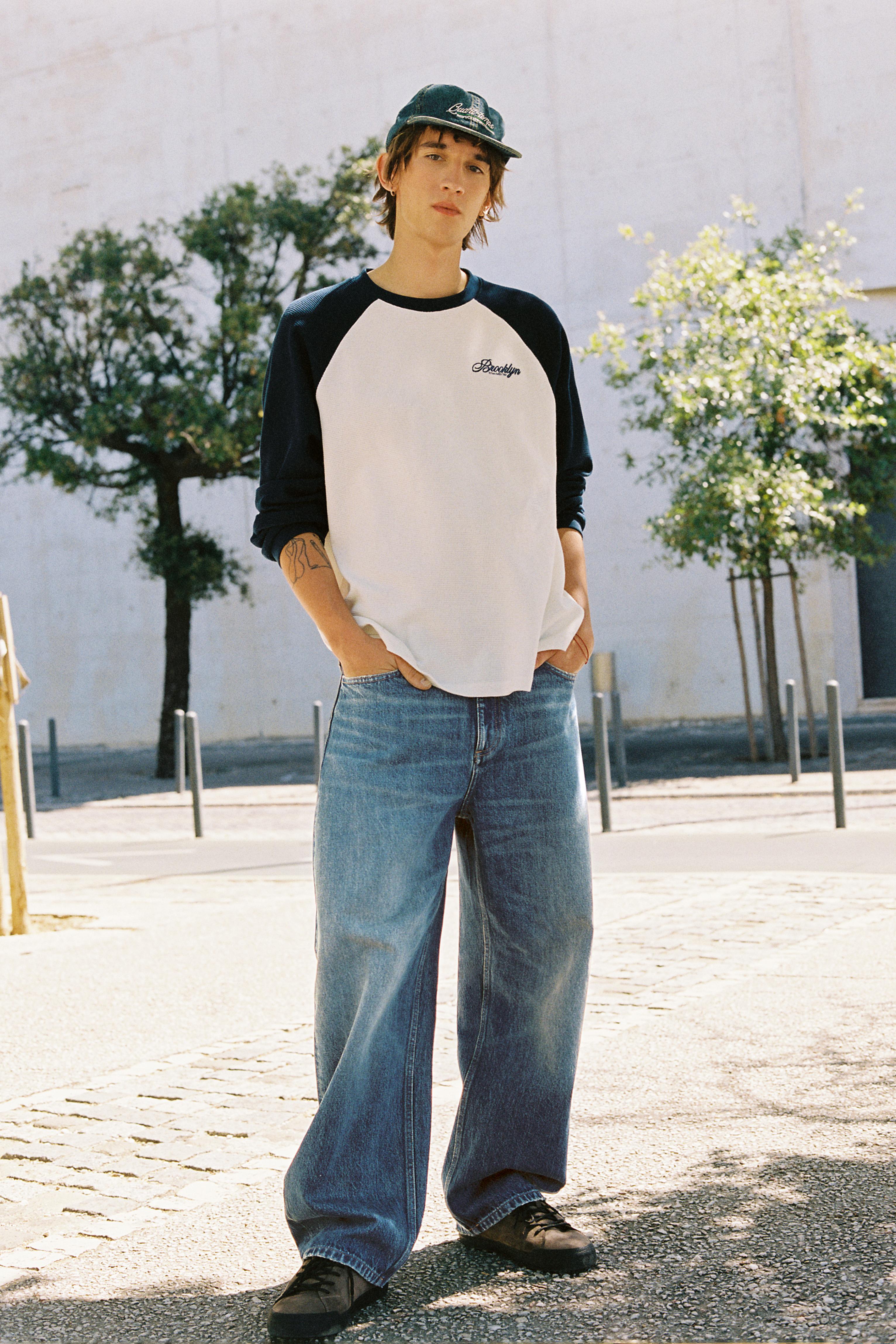 Balloon-fit baggy jeans — Medium blue